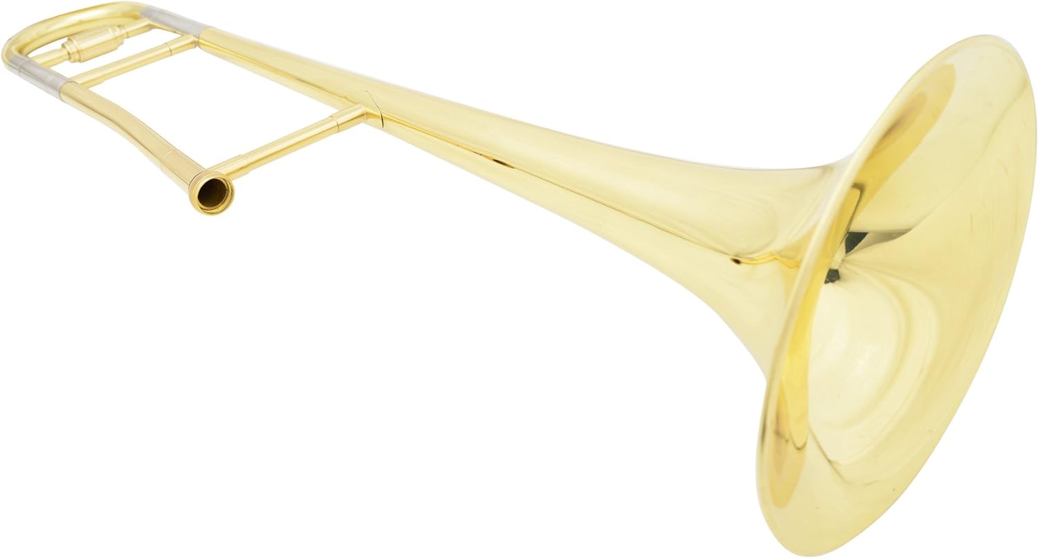 Glory GTD-2 B Flat Brass Trombone with Case & 12C Mouthpiece,Gold Finished,Tenor Trombone