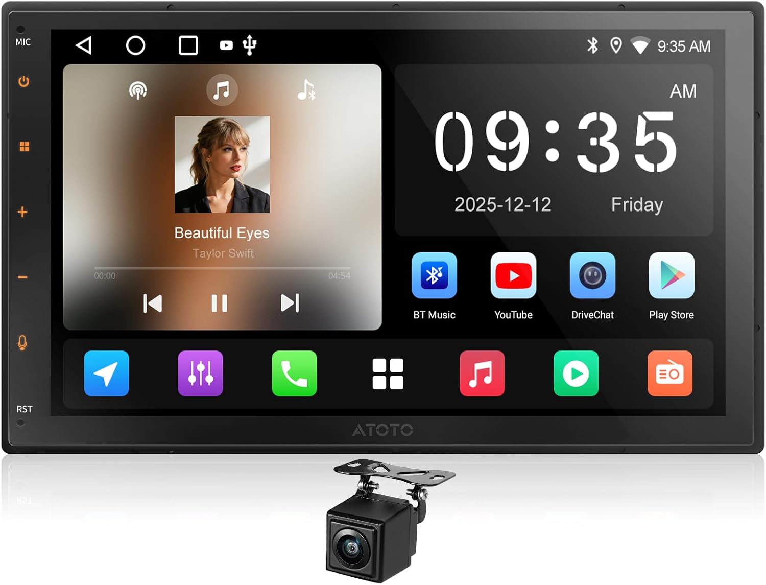 A5L Android Double DIN Car Stereo 7 Inch Wireless CarPlay & Wireless Android Auto, Wi-Fi/Bluetooth/USB Tethering, 24B-EQ&DSP, Mirror Link, HD LRV, Backup Camera, FM/AM/RDS