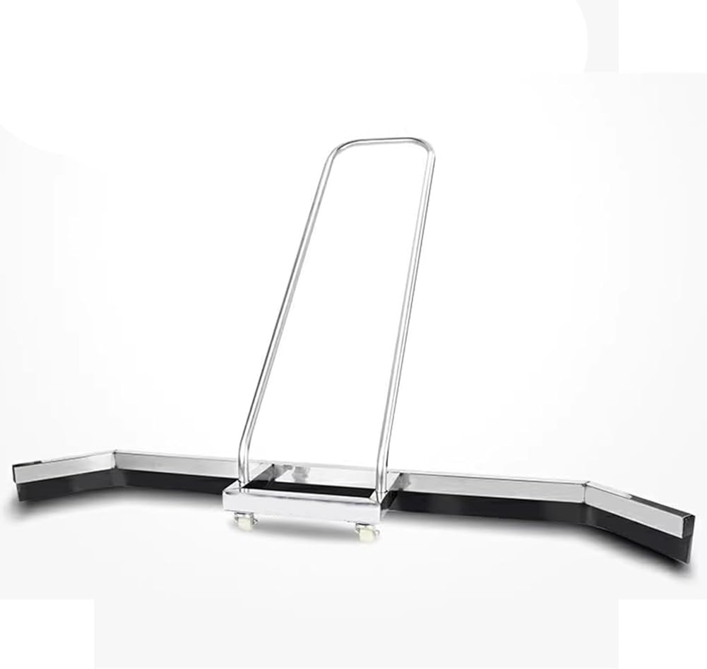 Stainless Steel Sport Tennis Court Squeegee, Heavy Duty Commercial Rain Shuttle Squeegee Broom Floor Water Remover with EVA Foam Blade And Wheels, Silver