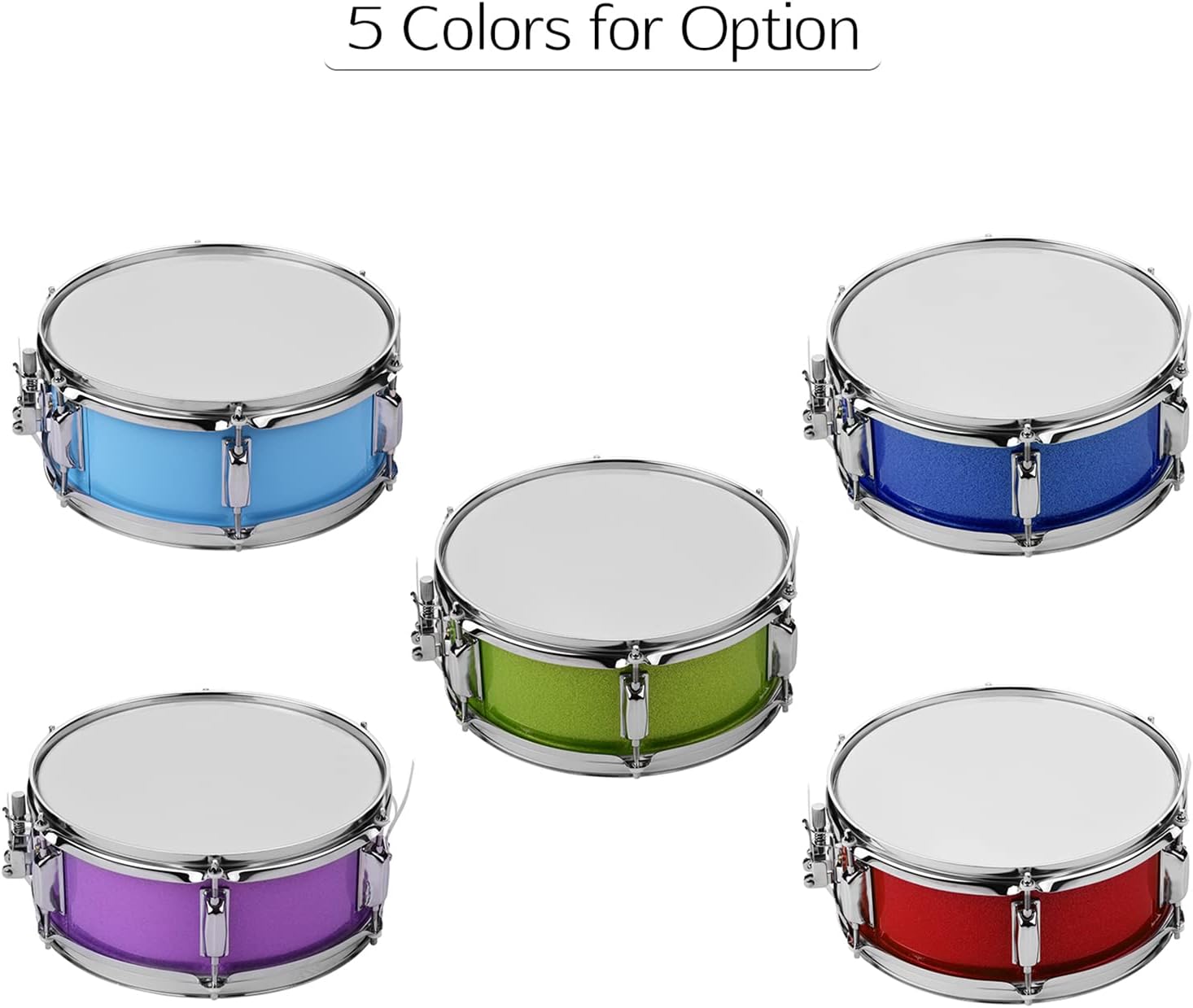 12inch Snare Drum, Marching Drum Set with Drumsticks Drum Key and Adjustable shoulder Straps, Snare Drum Head for Students Beginners (Red)