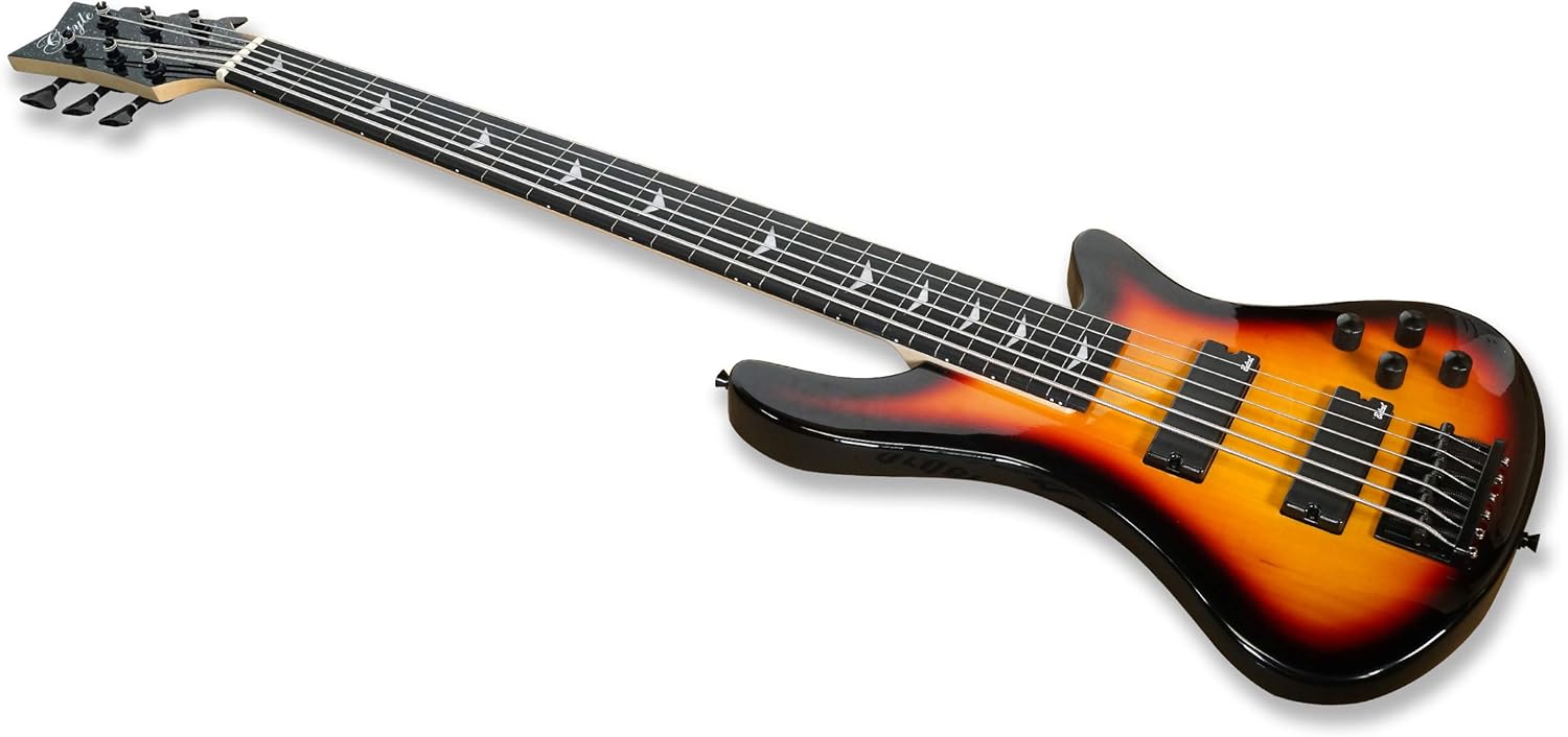 Fretless 6 String Electric Bass Bolt_On Maple Neck,Poplar Body Sunburst