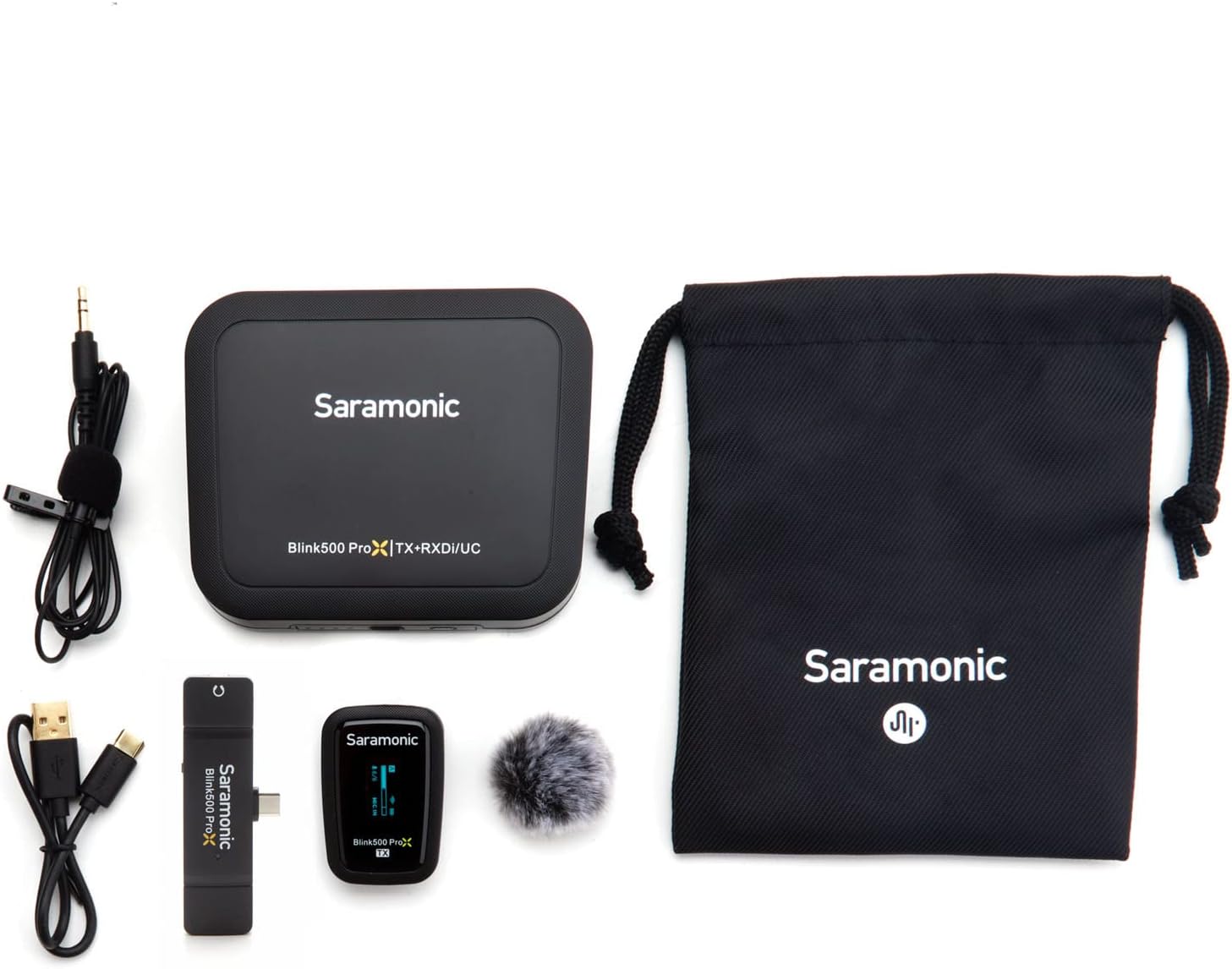 Saramonic Blink 500 Pro X B5 Wireless Mic System with Lavalier & USB-C Receiver for for iPhone 15, Android, iPad, Mobile & Computers, Black