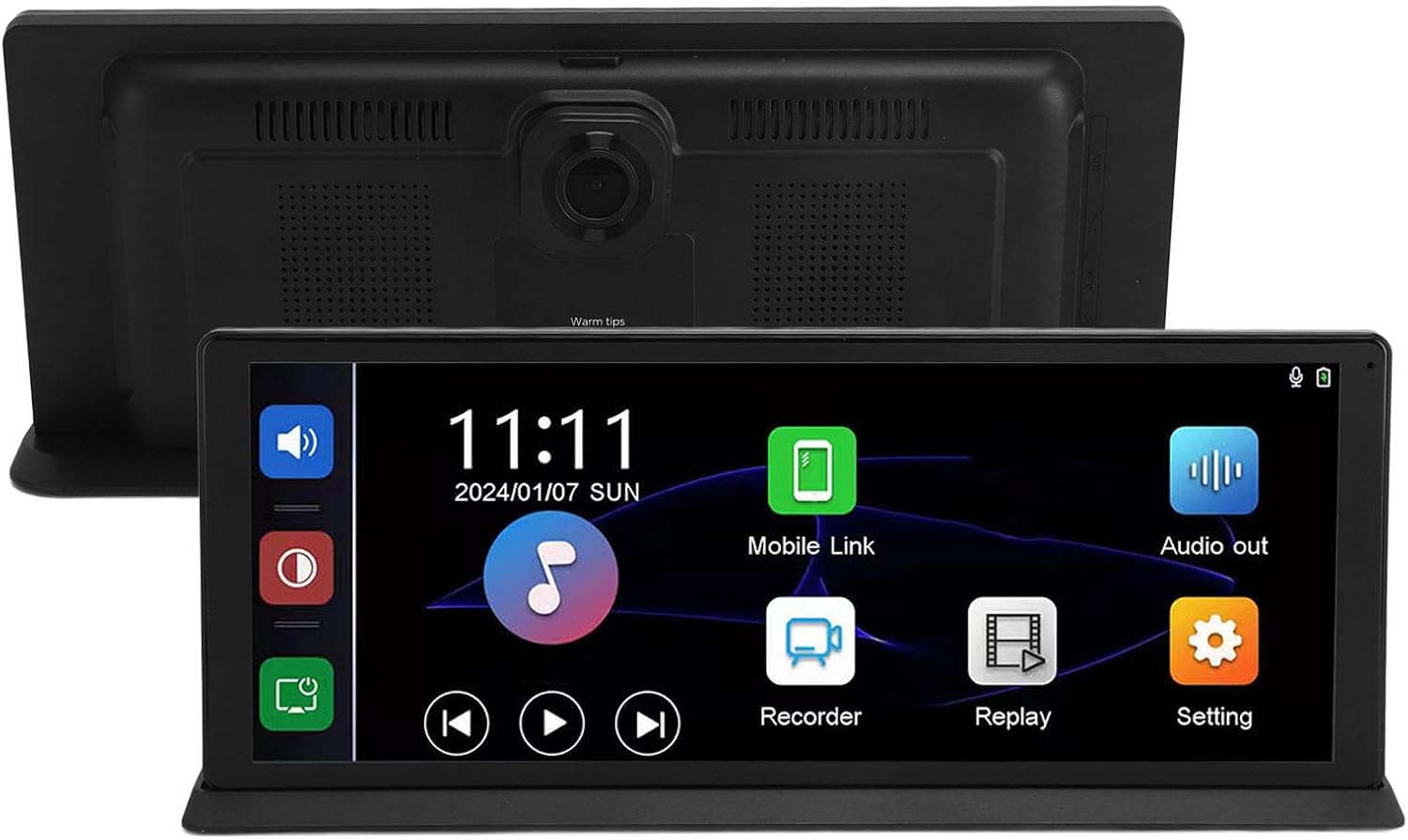 Portable Car Stereo, Car Radio Receiver with 10.26 Inch Touchscreen Bluetooth ADAS Function, 1080P Backup Cam with 4K Dash Cam for Android for carplay
