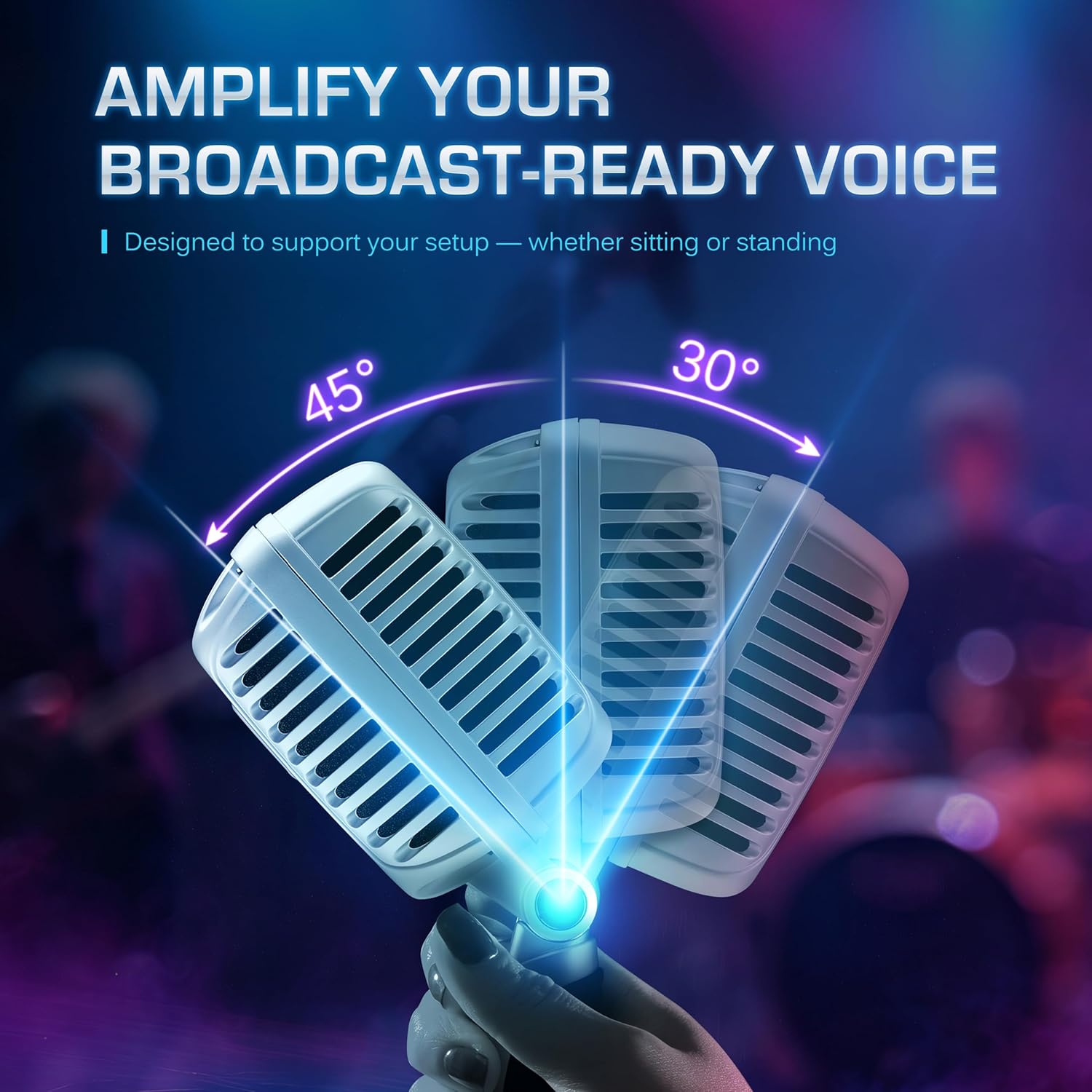 CAROL CLM-101 Professional Vintage Wired Microphone – Dynamic Supercardioid with Dual Microphone-Capsules for Singing, Karaoke, and Stage, Includes Mic, Storage Bag & Switch(Cable Not Included) -Black