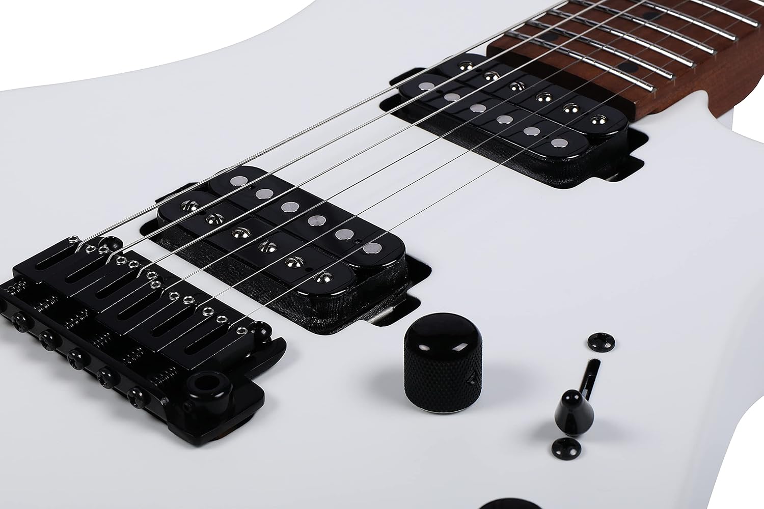 Vola Electric Guitar OZ 24 RV SRM White Matte Handmade in Japan MIJ Roasted Maple Neck Stainless Steel Frets Gotoh Bridge Gotoh Locking Tuner 6 Strings Modern C Neck For All Levels