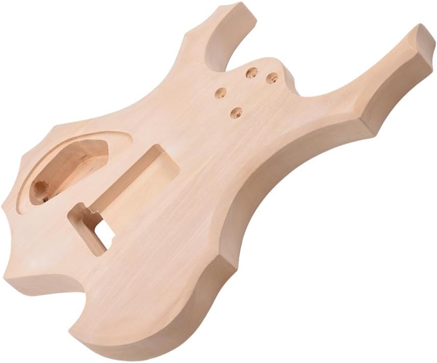 body,HUIOP guitar body unfinished,DIY Electric Guitar Unfinished Body Guitar Barrel Blank Wooden Guitar Body Replacement Parts