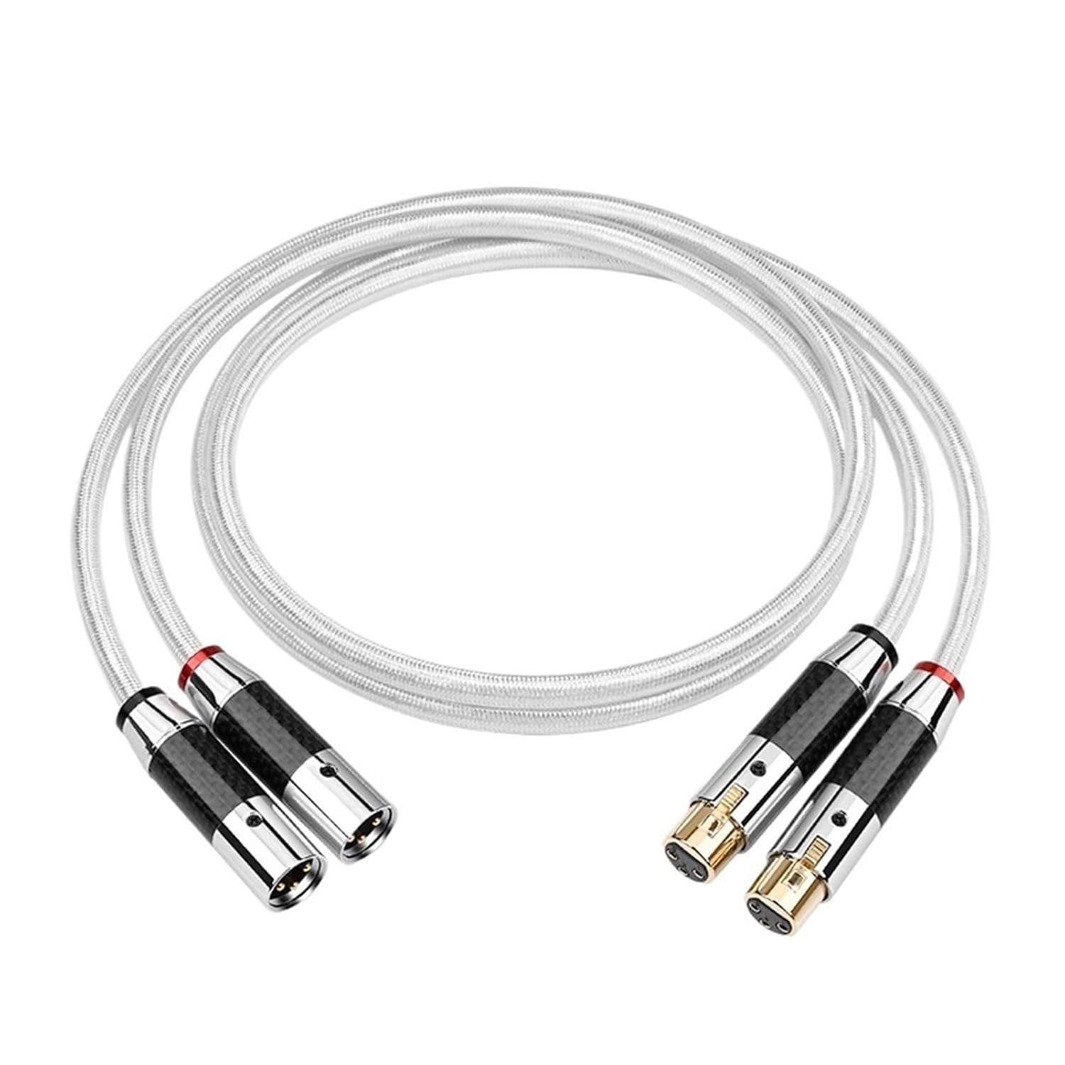 XLR Cable for Amplifier Speaker 7N OCC Silver Mixed 2XLR to 2XLR Male to Female Jack Profesional Audio Cable(One Pair XLR Cable,3m)