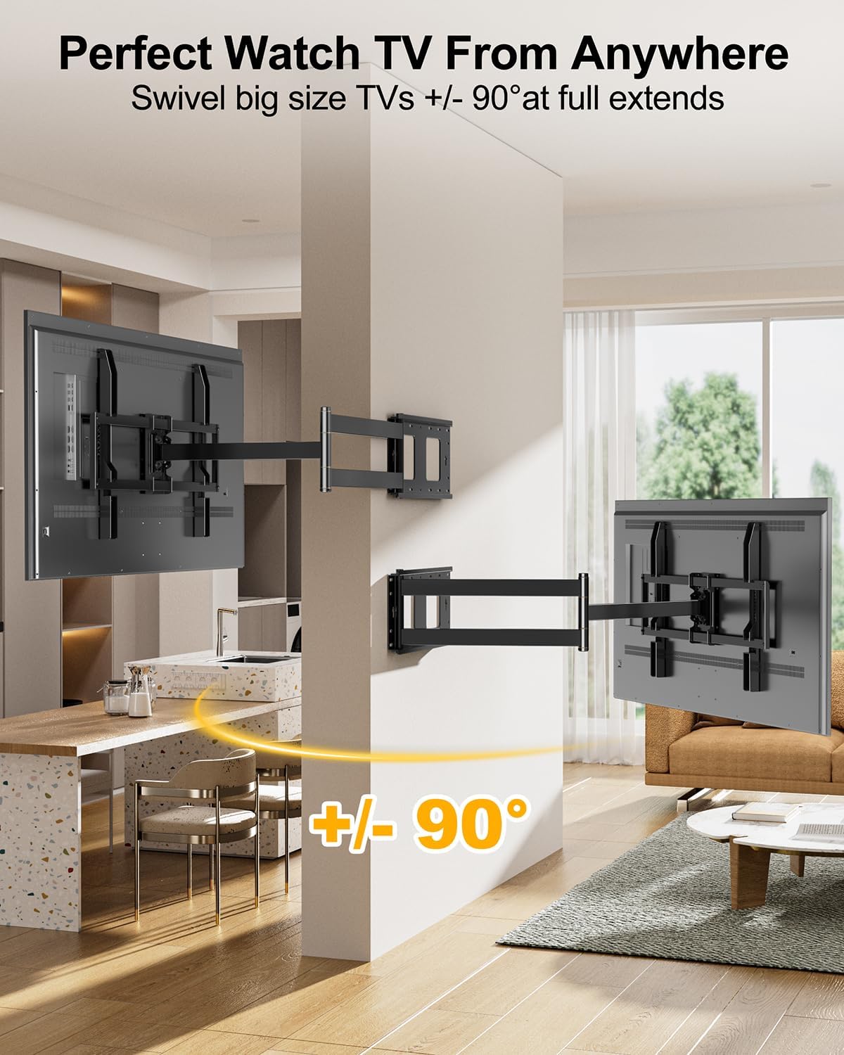 FORGING MOUNT Long Arm Full Motion TV Wall Mount for Most 42-100