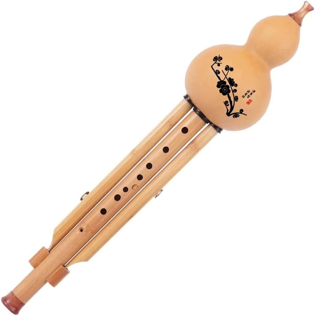 Hulusi Musical Instrument Beginner Professional Playing Purple Bamboo Cucurbit Flute Special Stringed Flute for Students Chinese Bamboo Flute Light and Crisp (Size : B Flat)