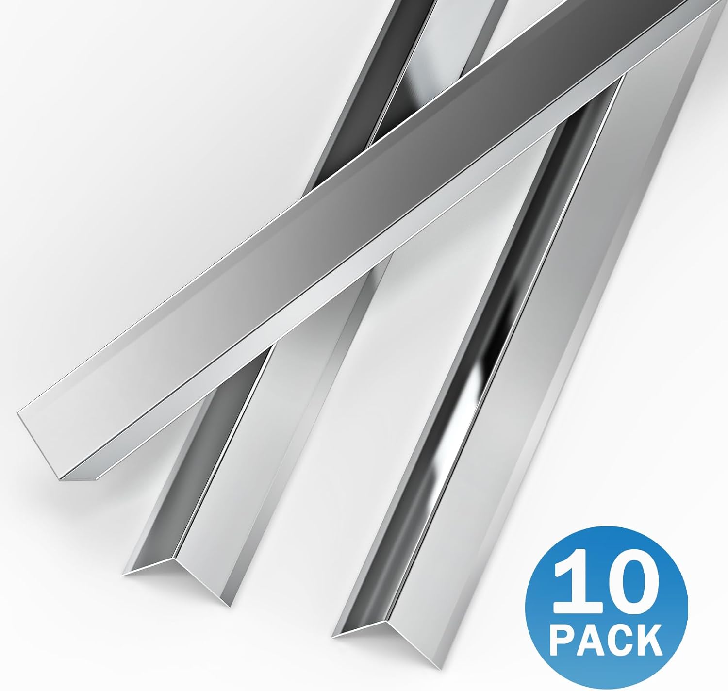 10 Pack Stainless Steel Wall Corner Guard Metal Wall Corner Guard Wall Protection 304 Stainless Corner Guard 2 x 2 x 48 inch with 90-Degree Angle
