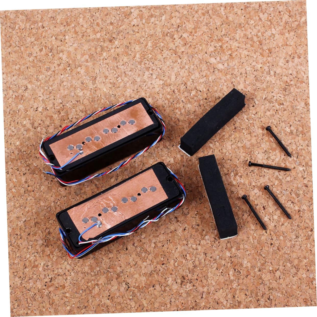 Kisangel 5-String Bass Pickup Set Double Layer Vintage Humbucker 10 Dots Compatible Bass Guitar Replacement Parts for Electric