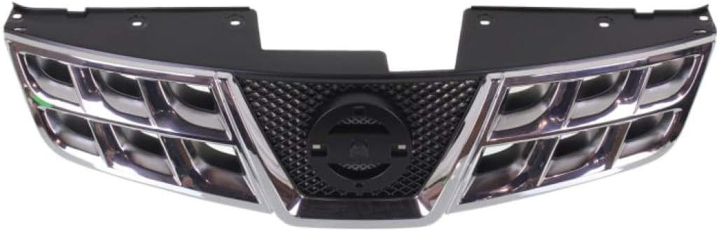 For Nissan Rogue Grille Assembly 2011 2012 2013 | Chrome Shell | Black Insert | Plastic | NI1200249 | 623101VK0A
