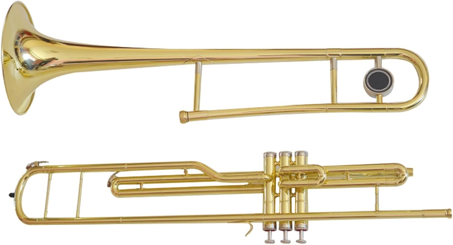 FLFL Student Trombone B-Flat Three-Key Trombone Instrument is Suitable for Beginners' Grade Examination Orchestra Performance