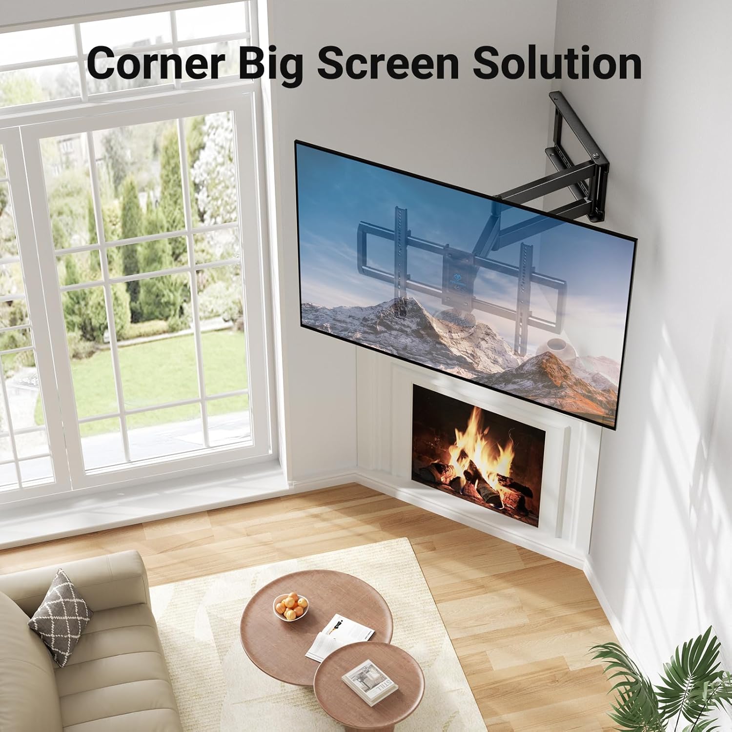 PERLESMITH Long Arm TV Wall Mount Full Motion for 37-75 inch TVs, Corner TV Mount Bracket with 27.36-inch Articulating Long Extension Arm, Swivel&Tilt, Max VESA 600x400mm up to 110lbs, 16