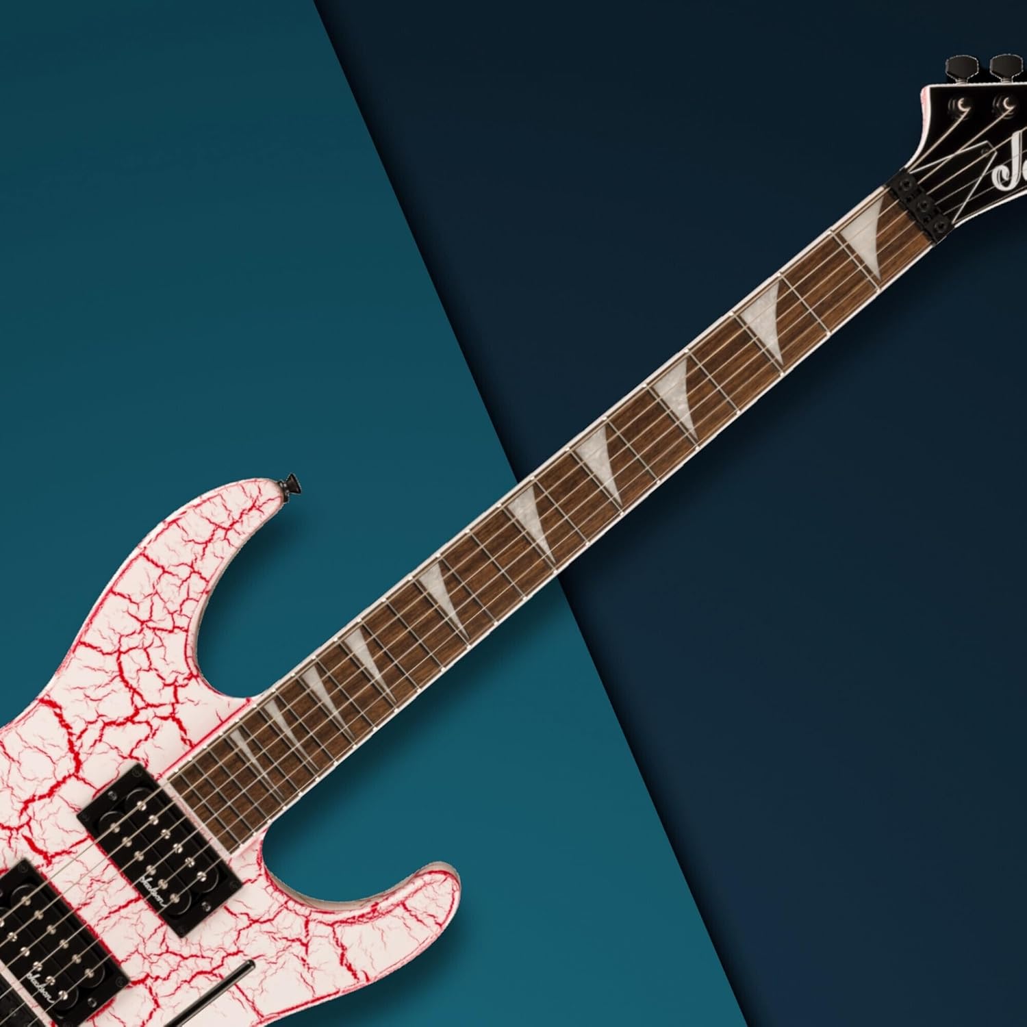 Jackson X Series Soloist SLX DX Crackle Electric Guitar with Laurel Fingerboard (Bloodshot Crackle) Bundle with Jackson Heavy Duty Molded Case for Dinky and Soloist Guitars (Black) (2 Items)