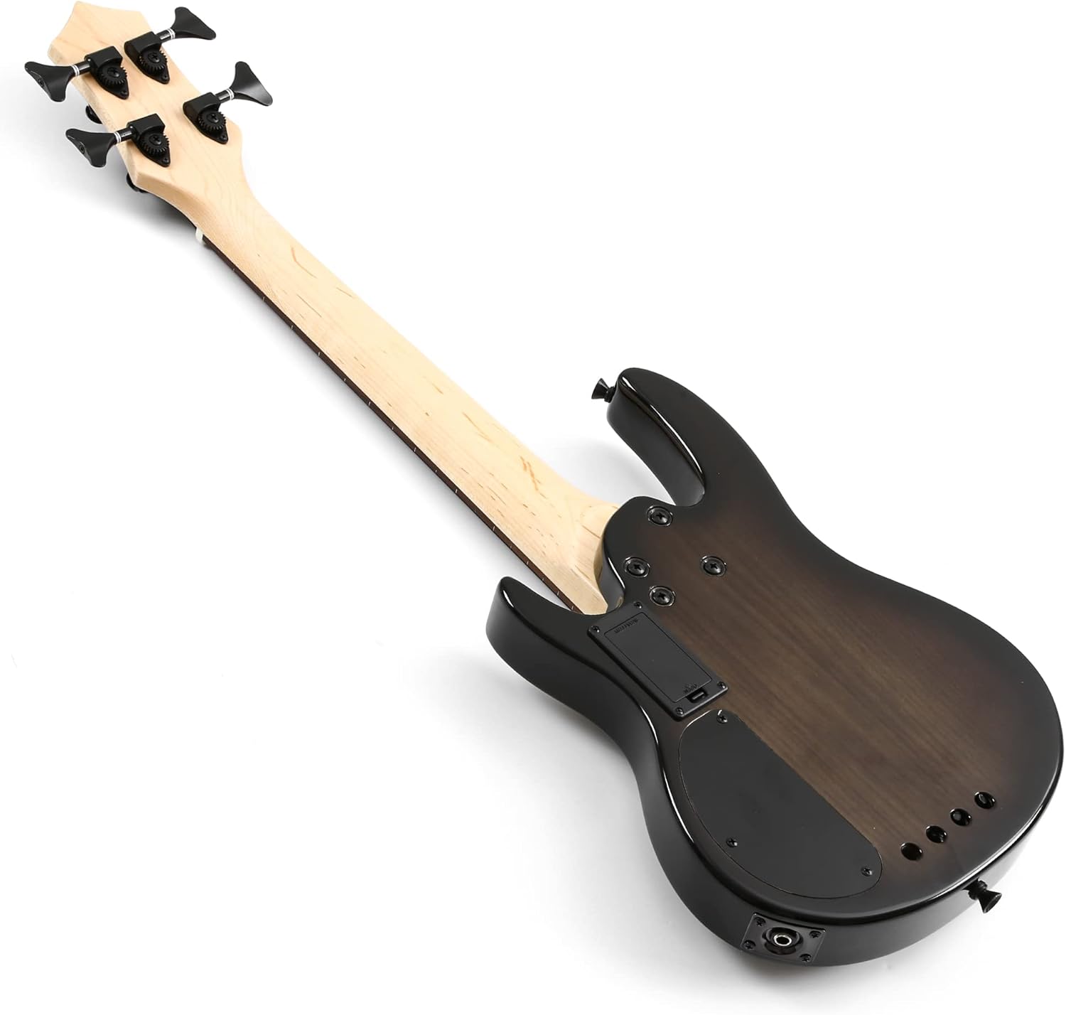 Batking Ukulele bass fretted 4 String Ukelele, Electric Uku bass with Gig bag(Black)