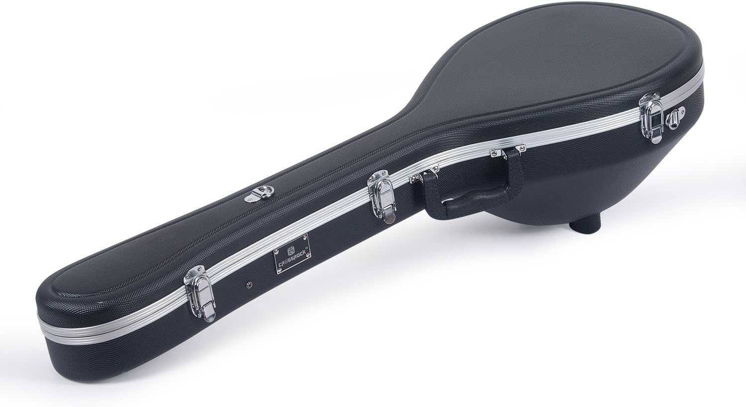 Crossrock CRA860BOBK ABS Molded Greek Bouzouki Hard Shell Case- Backpack Style in Black