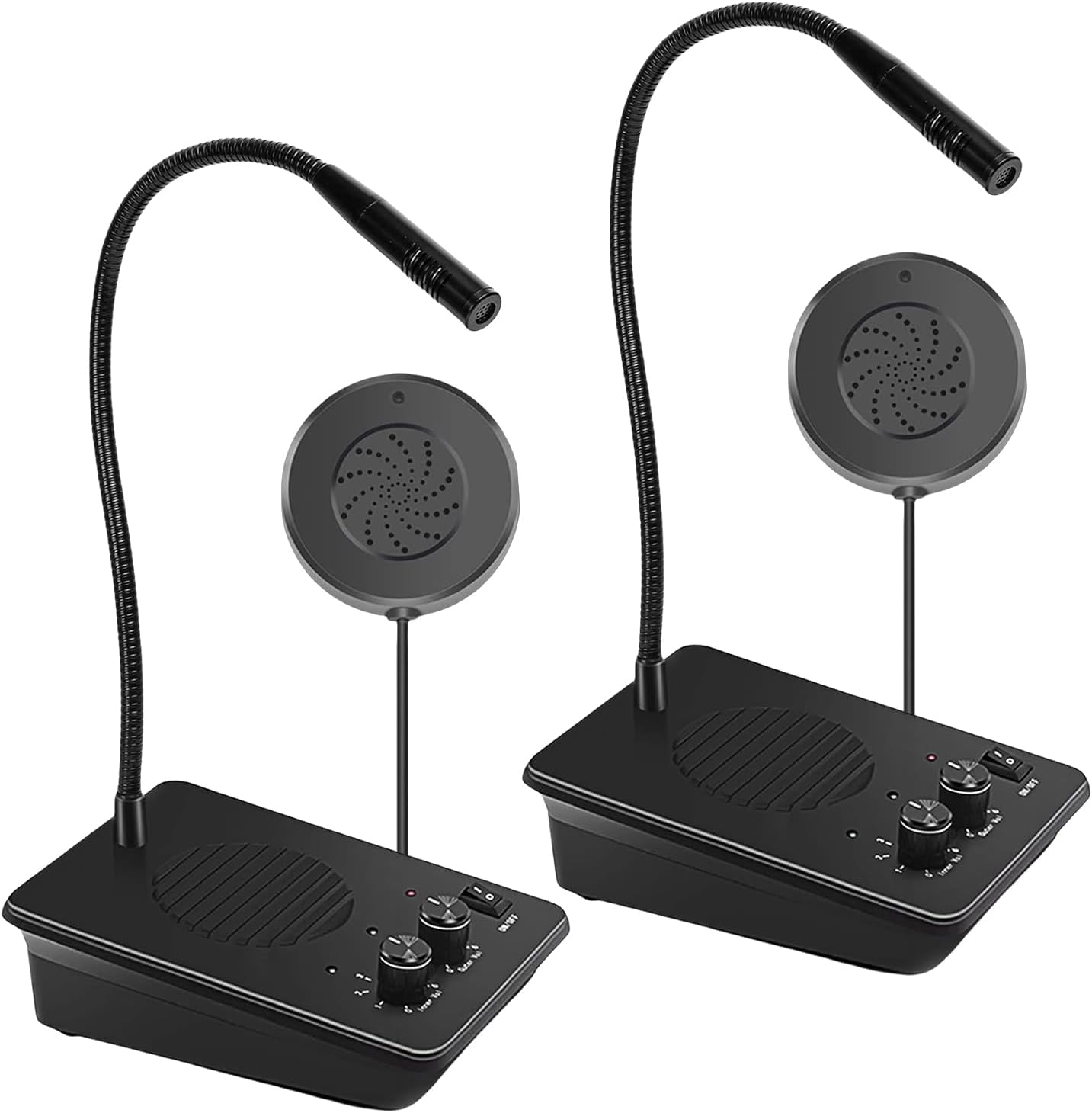 Daytech Window Speaker System 2 Way Intercom Communication Microphone Intercom Anti-Interference for Bank Restaurant Business Government Office Hospital with Volume Control (2 Pack)