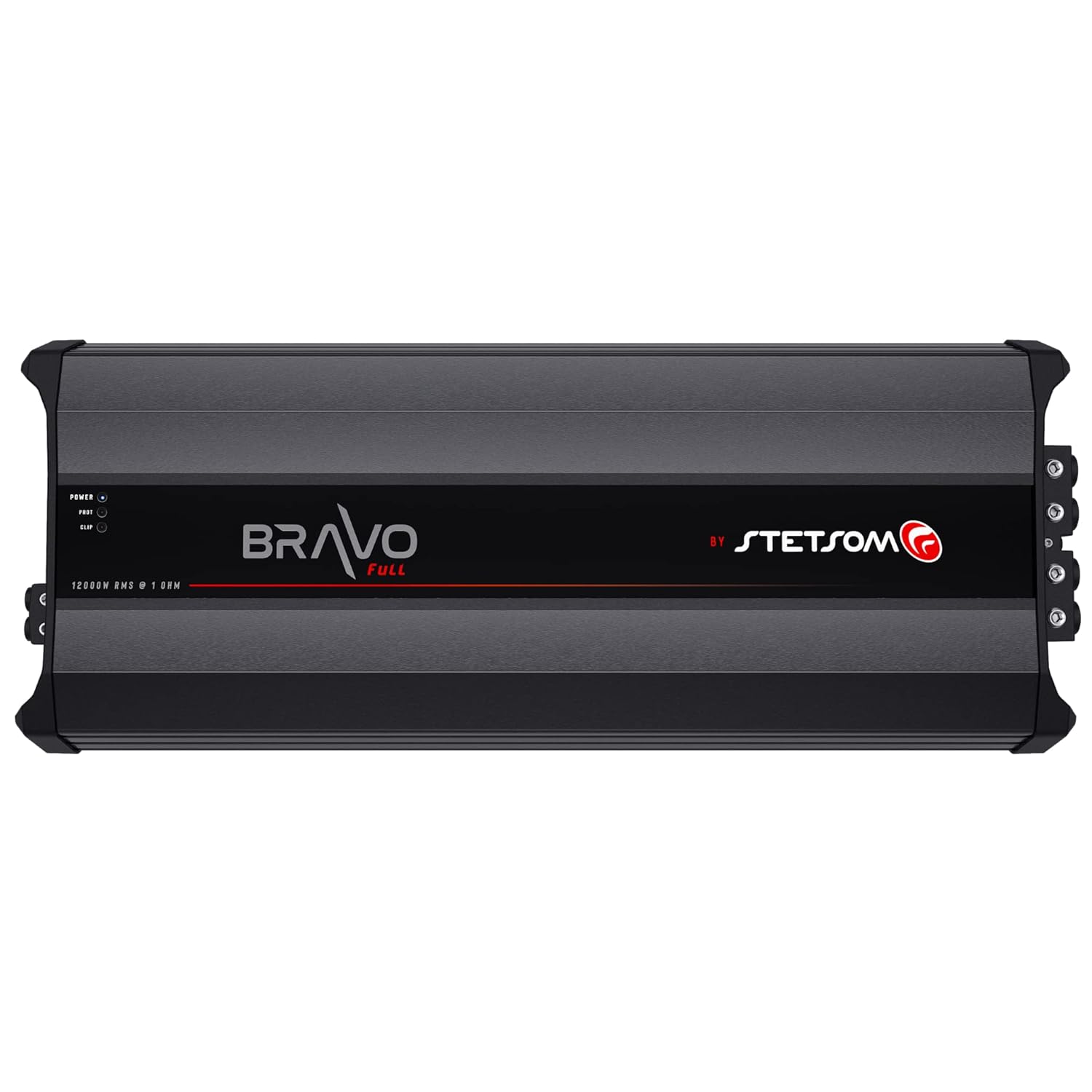 Stetsom Bravo Full 12000 1 Ohm Mono Car Amplifier, 12000.1 12K Watts RMS, 1Ω Stable Car Audio, HD Sound Quality, Crossover & Bass Boost, Car Stereo Speaker Subwoofer MD, Smart Coolers