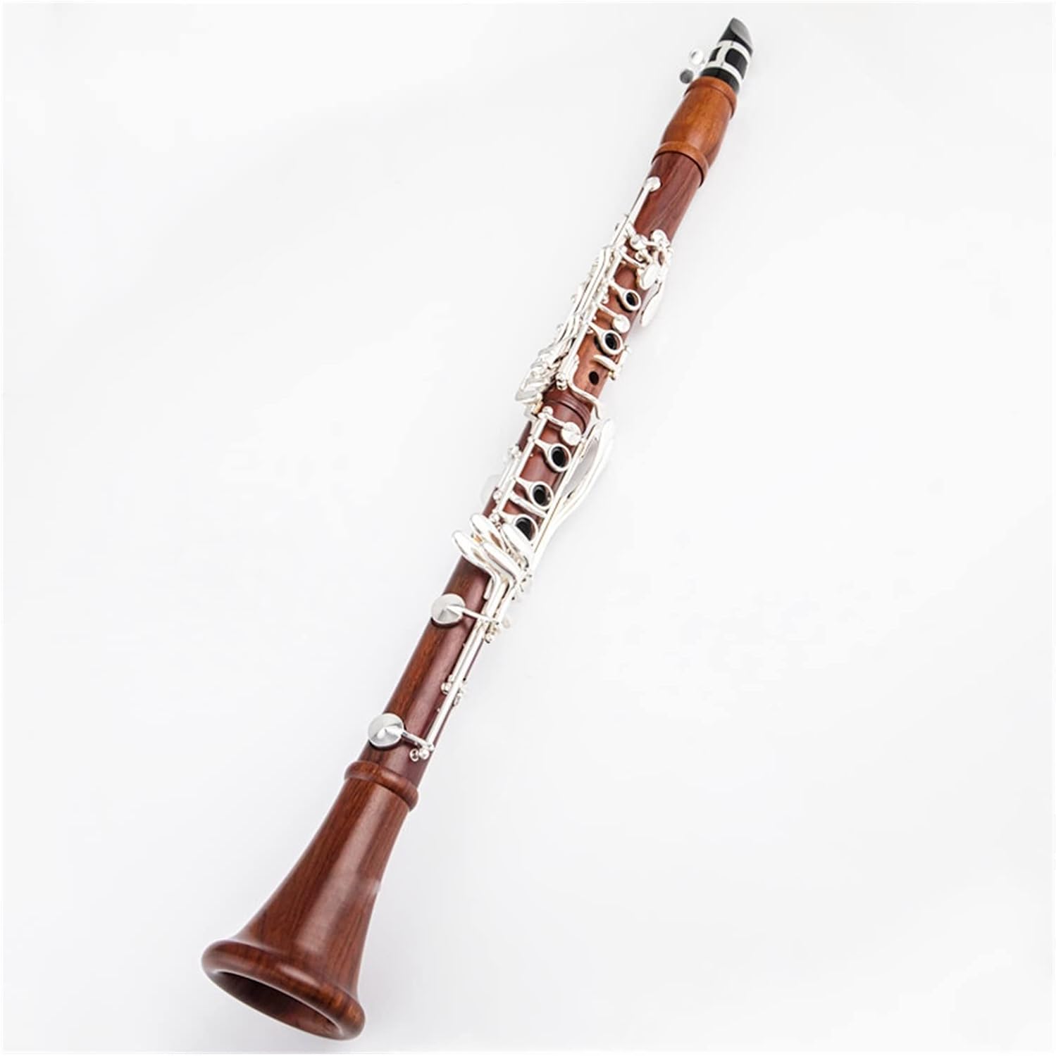 TSTS New Professional Clarinet Rosewood Wood Body Silver Plated Key Bb Key 17 Key Woodwind Instruments Clarinet for Beginner