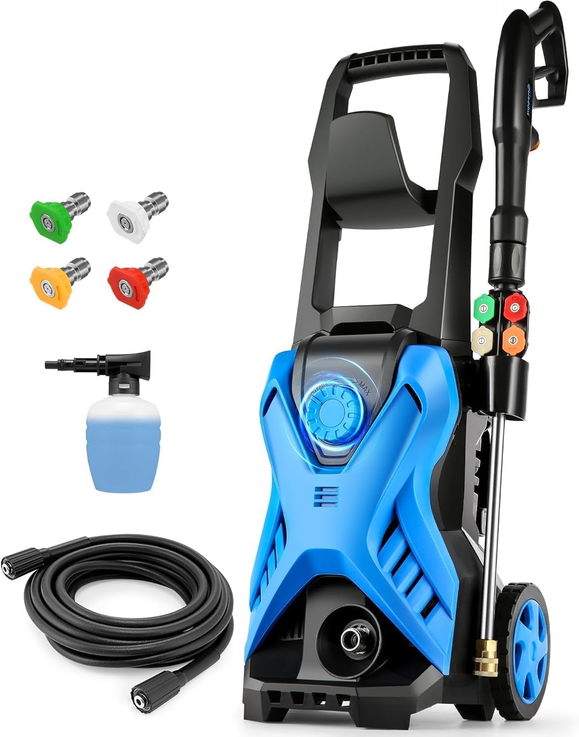 Professional Pressure Cleaner, Power Cleaner with 5 Nozzles & 4 QC Nozzles and Soap Bottle for Home
