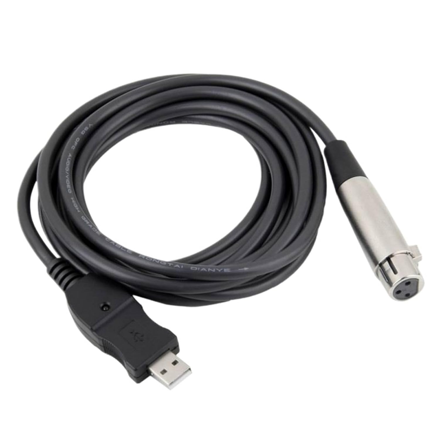50pcs Professional 3M USB Male to XLR Female Microphone Cable Cord Adapter Microphone Link Mic Audio Extension Cable Black