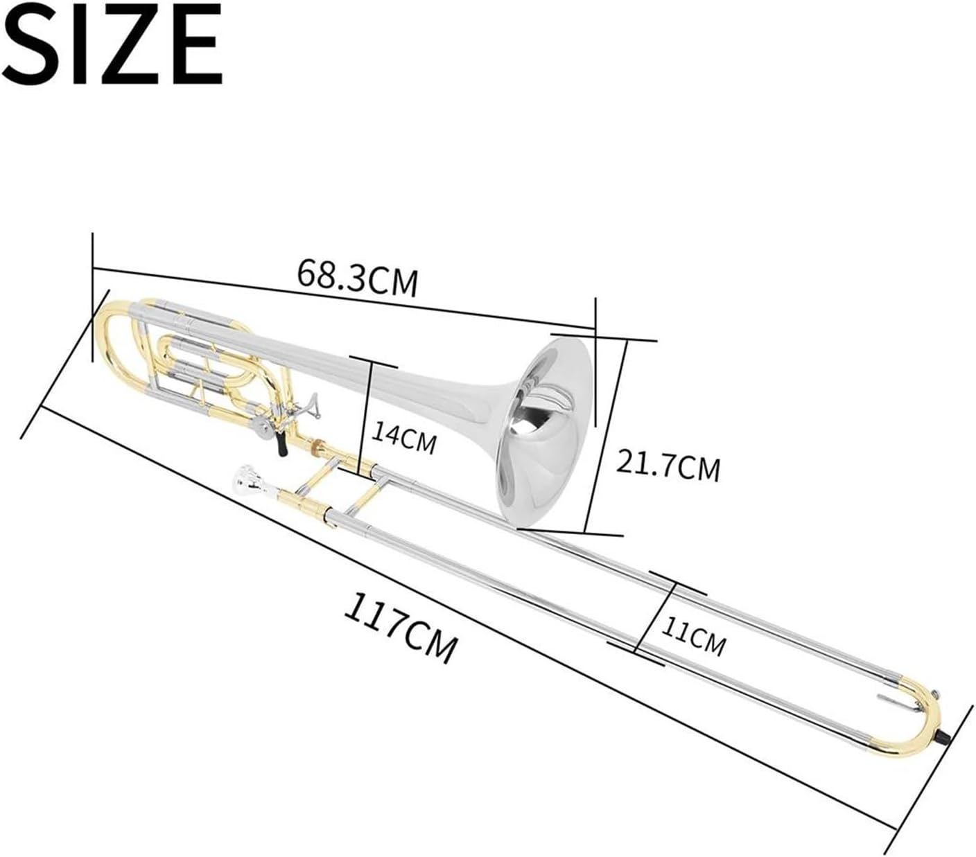 Adult Trombone Instrument Gold And Silver Alto Trombone In B Key Professional Brass Instrument With Case And Accessories