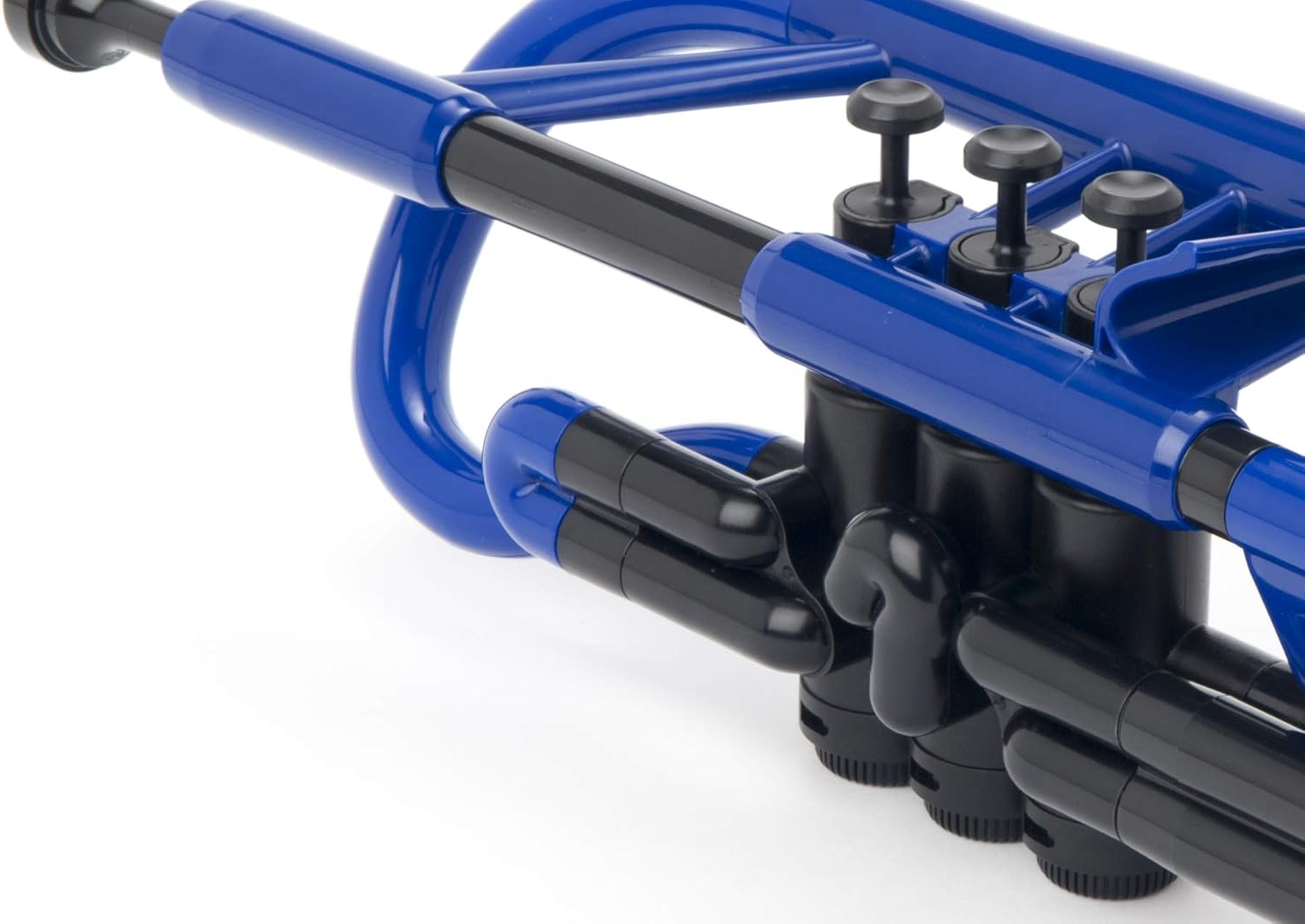 pInstrument pCornet Plastic Cornet - Mouthpieces and Carrying Bag - Lightweight, Versatile, Comfortable Ergonomic Grip - Bb Authentic Sound for Student & Beginner - Durable ABS Construction - Blue