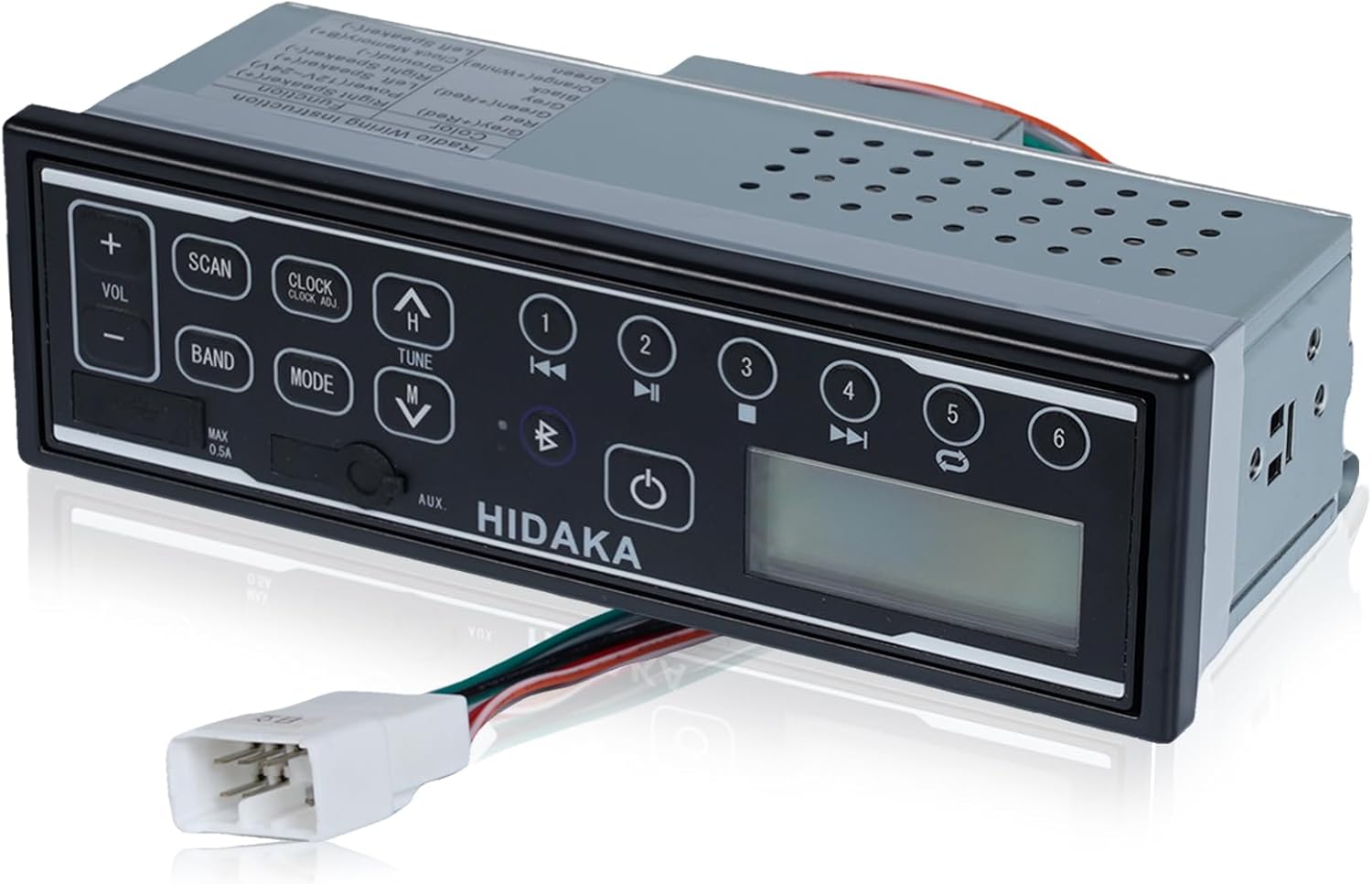 HI-M202 Universal Car Bluetooth,12V 24V AUX AM FM Digit LCD Display Excavator Radio for Hitachi Excavator Spare Parts