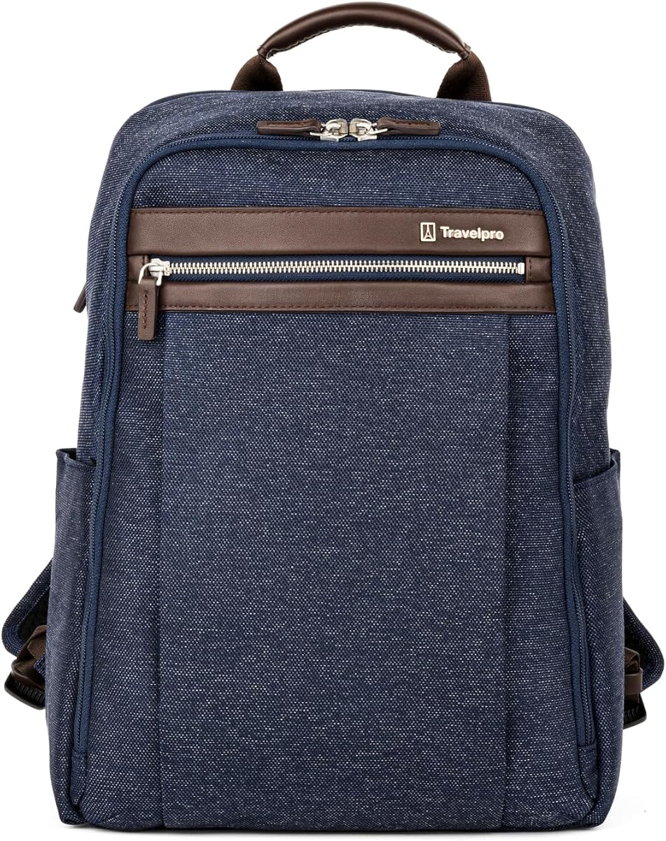Travelpro Platinum Elite Slim Laptop Travel Backpack, Fits up to 16 Inch Laptop, Business, Water Resistant, Men and Women, True Navy Blue