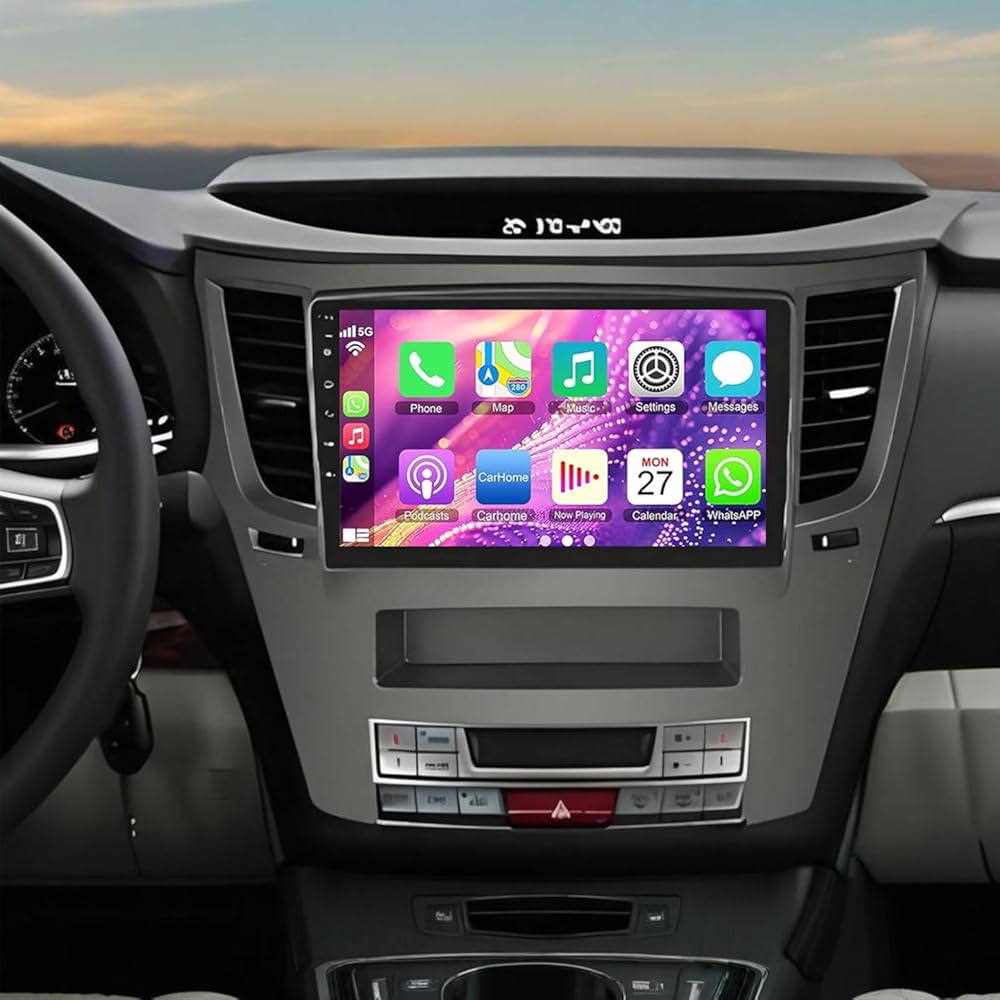 4+64G Car Stereo Radio for Subaru Outback Legacy 2009 2010 2011 2012 2013 2014, 9 inch IPS Touchscreen Android 14 Wireless Car Radio Stereo with CarPlay Android Auto GPS WiFi Bluetooth