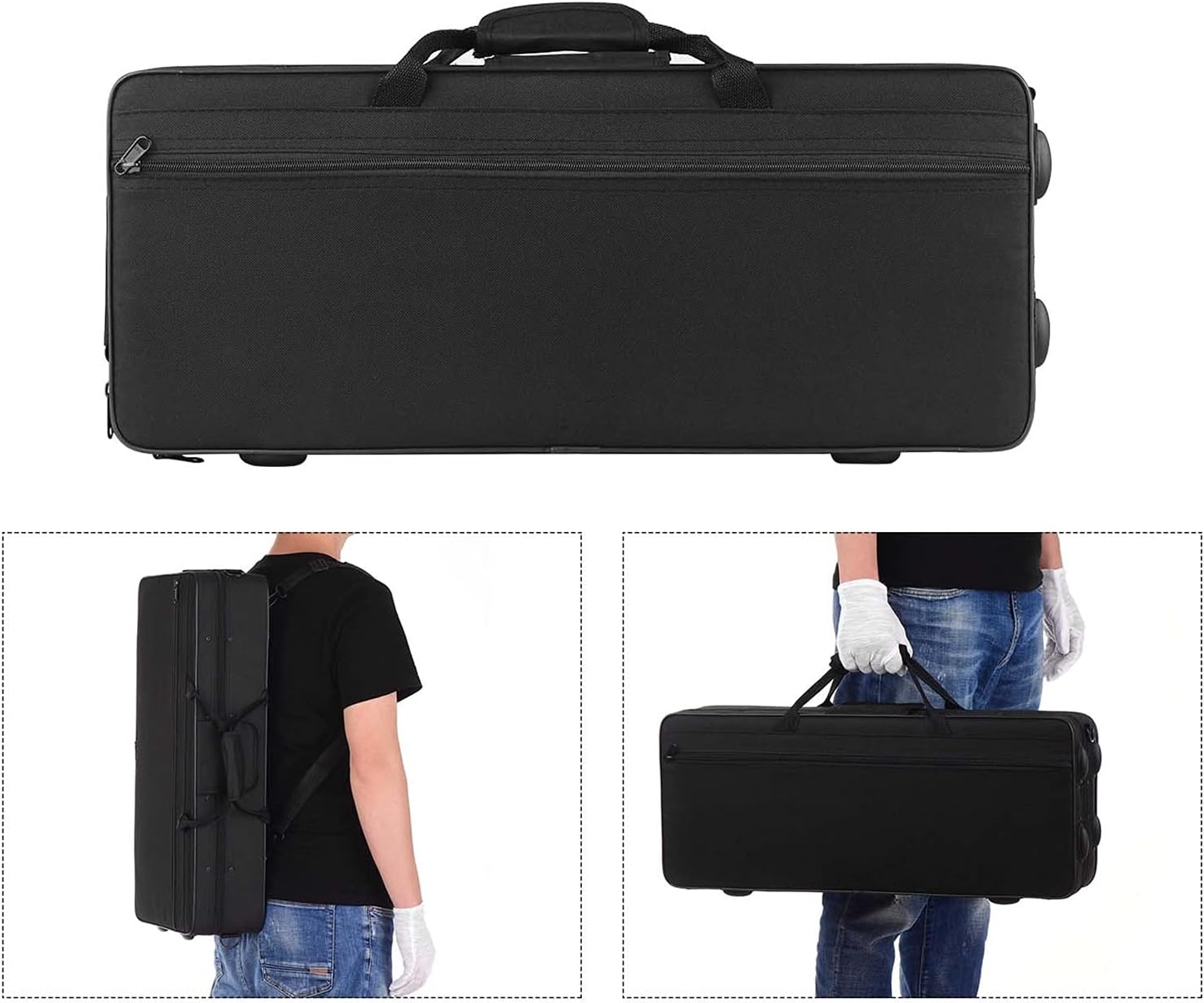 KESHUO EB Alto Saxophone Brass Body White Shell Keys Woodwind Instrument with Carry Case Gloves Brush Sax Neck Strap Brass Sax Beginners Kit