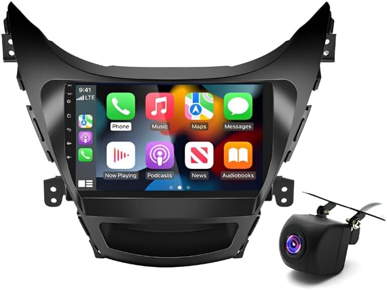 2G+32G Android 13 Car Stereo with Wireless Carplay & Android Auto, 9 Inch Touch Screen Car Radio with GPS FM Backup Camera WiFi SWC Compatible with E*lantra 2011 2012 2013