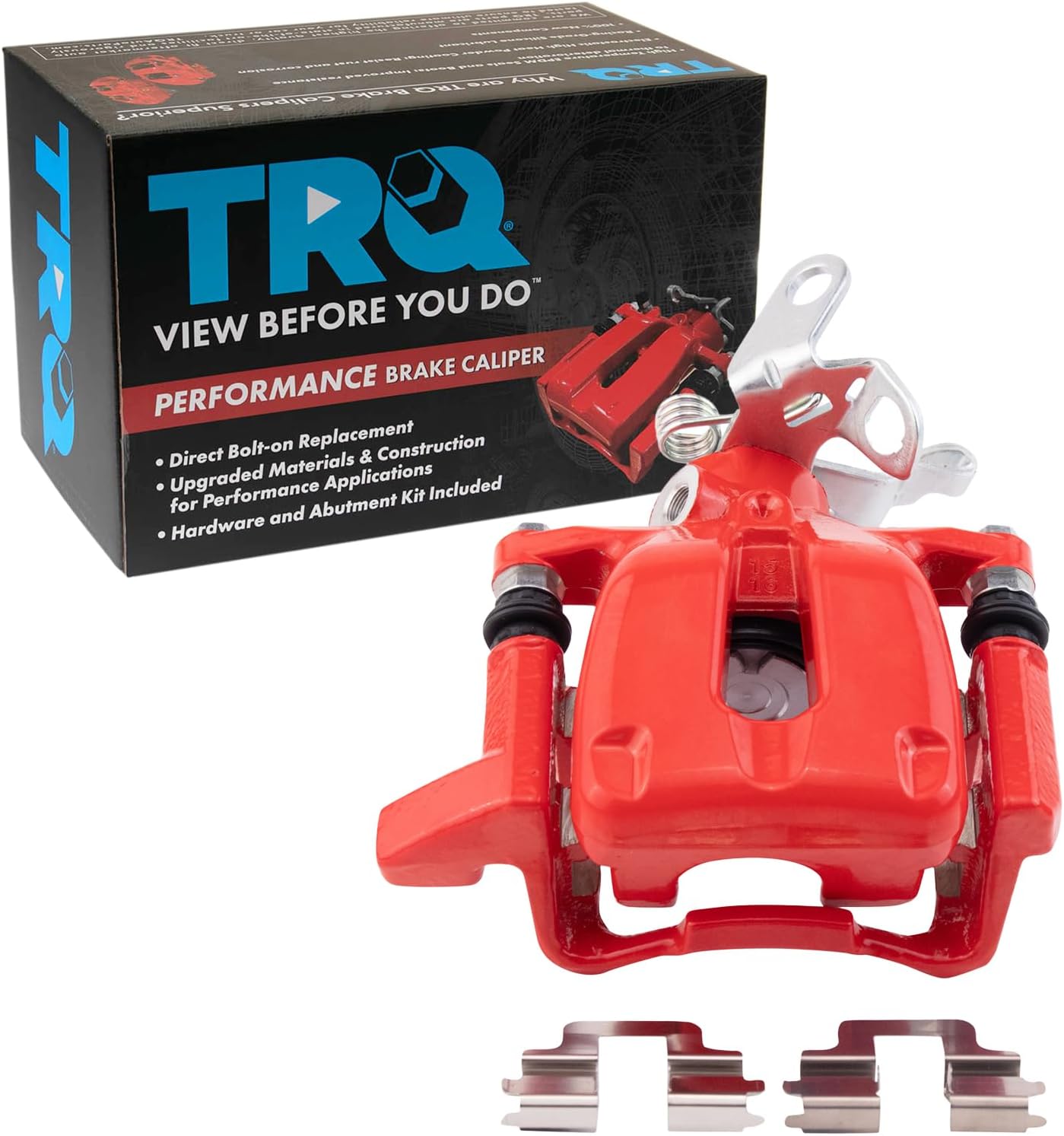 TRQ Performance Rear Left Performance Brake Caliper Red Drivers Side Compatible with 2009 Audi A3 A3 Quattro 2010 Volkswagen Golf 2005-2010 Jetta 2006-2009 Rabbit