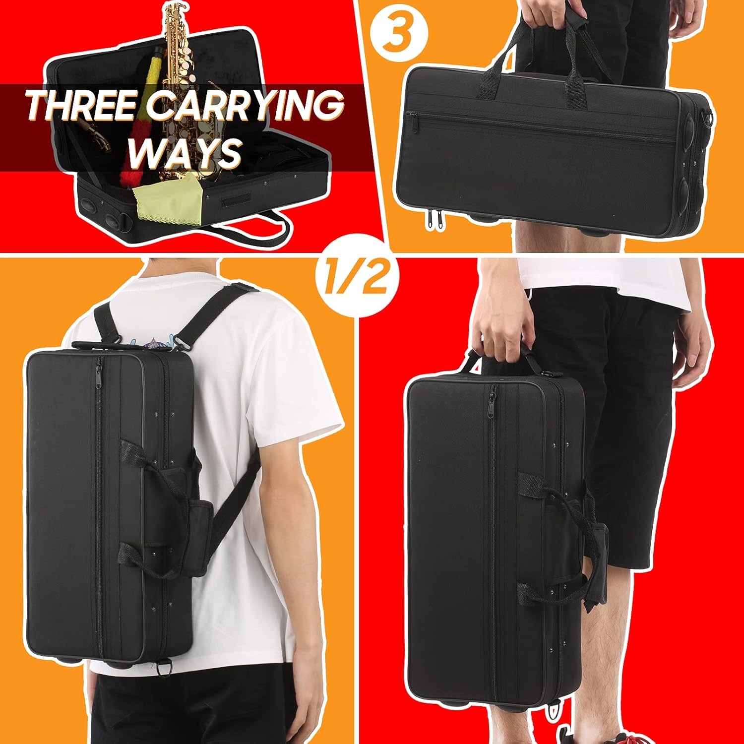 Bb Soprano Saxophone Gold Lacquer Brass Sax with Instrument Case Mouthpiece Neck Strap Cleaning Cloth Brush for Musicians Beginners