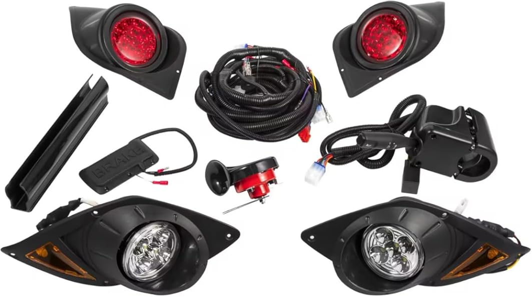Golf Cart Light Compatible Yamaha G29 Deluxe Light Kit with Upgrade LED Headlight, Taillight with Turn Signals, Horn, Brake Pad for Yamaha G29 Drive Golf cart Light