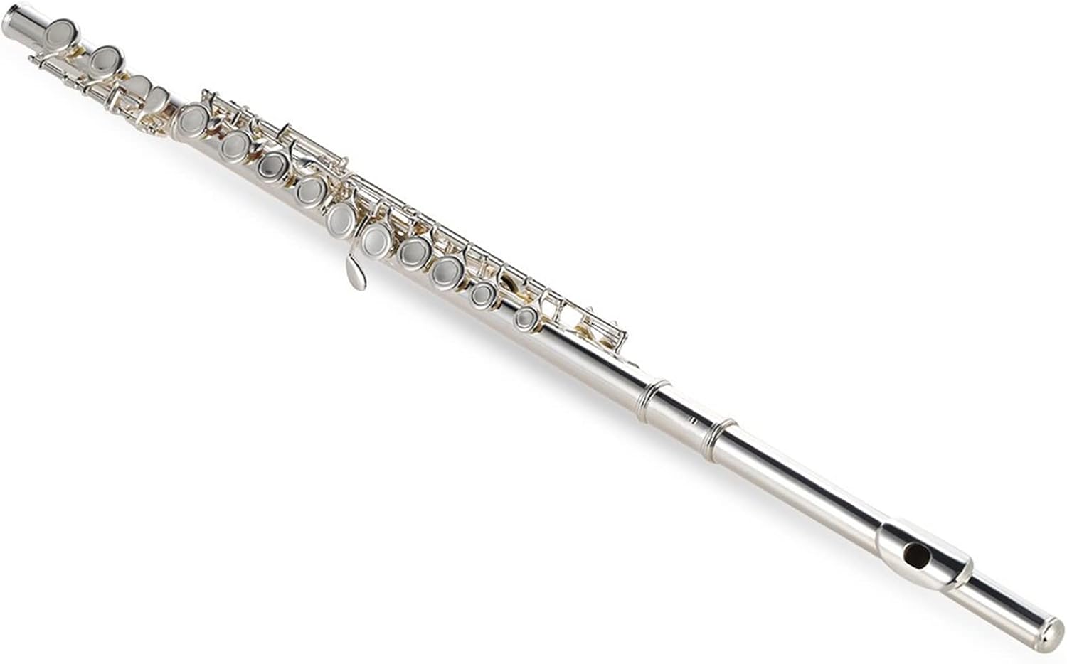 Flute Musical Instrument C Key Flute Cupronickel Silver Plated 16 Closed Holes with Case Screwdriver Wind Instruments for Beginner Starter Flute