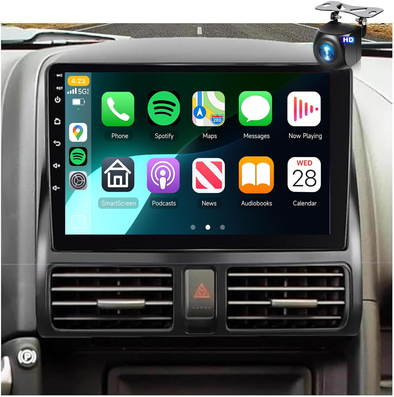 8Core 6GB 128GB Car Stereo for Honda CRV 2002-2006 Radio with Wireless Car Play Android Auto MirrorLink,9inch 1280X720P HD IPS Touch Screen 5.0Bluetooth FM/RDS GPS WiFi AHD Backup Camera