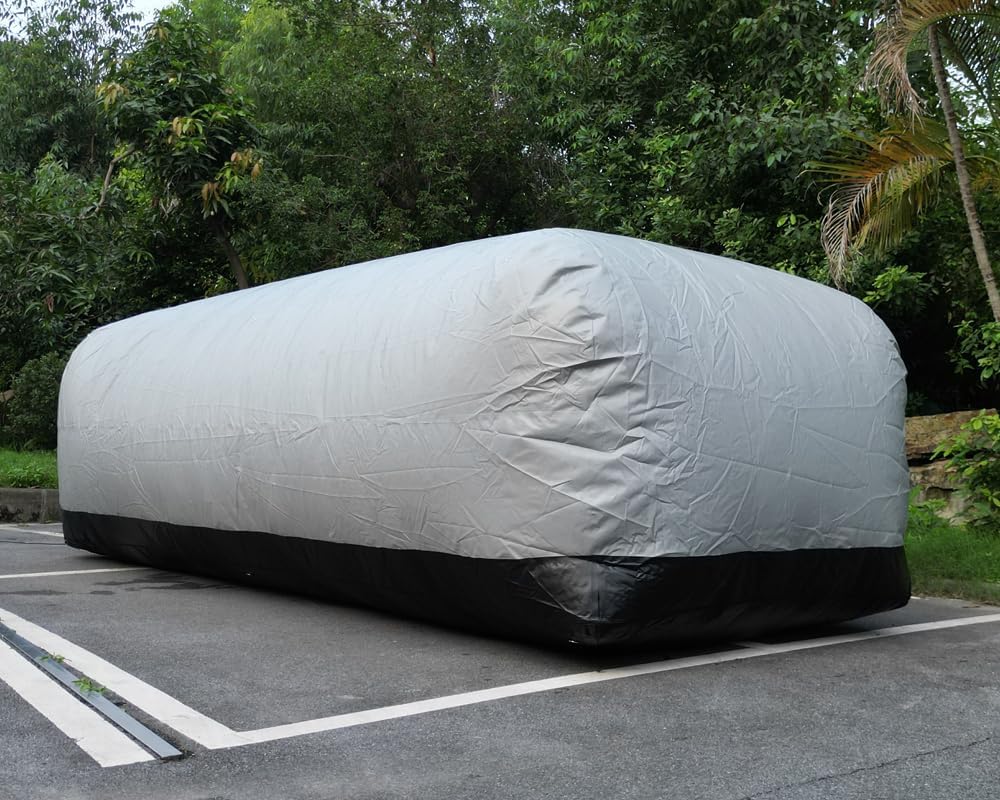 Portable Inflatable Car Cover Garage Tent Airtight Ultimate Shield Outdoor/Indoor Car Bubble Vehicle Shelter for Car Parking Painting Washing and Storage (Gray+Black, 6.1m L×2.3m W×1.73m H)