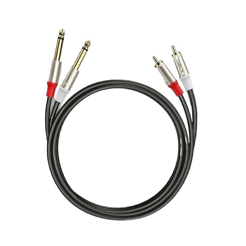 6.35mm to RCA Cable Dual 1/4 TS Male to Dual RCA Male Stereo Audio Cable for Guitar AV Receiver Speaker Amplifier Home Theater(Pack of 3,5m)