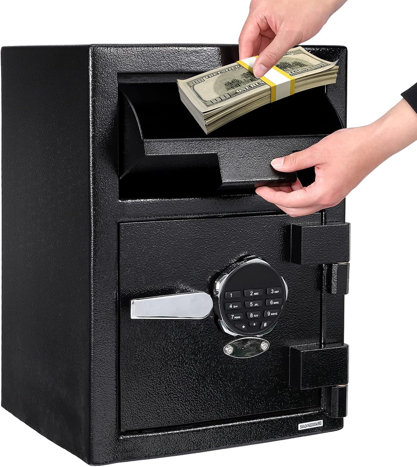 Depository Drop Safe Box for Business, 13.7'' X 15.7'' X 19.2'' Anti-Theft Money Drop Box with Digital Keypad, Fireproof Drop Slot Safes with Front Load Drop Box for Money and Mail, Church