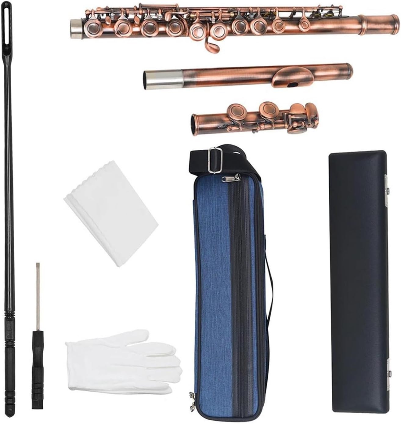 Professional Flute Instrument 16 Hole C Key Closed Flute Red White Copper Professional Woodwind Instrument Beginner With Box