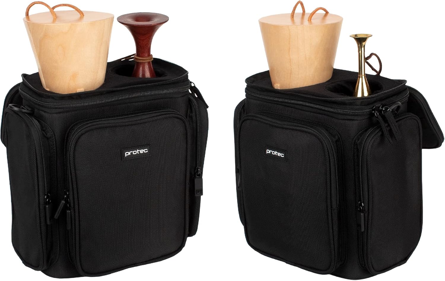 Protec French Horn Double Mute Bag, Modular Wall & Mute Holder, Model M409