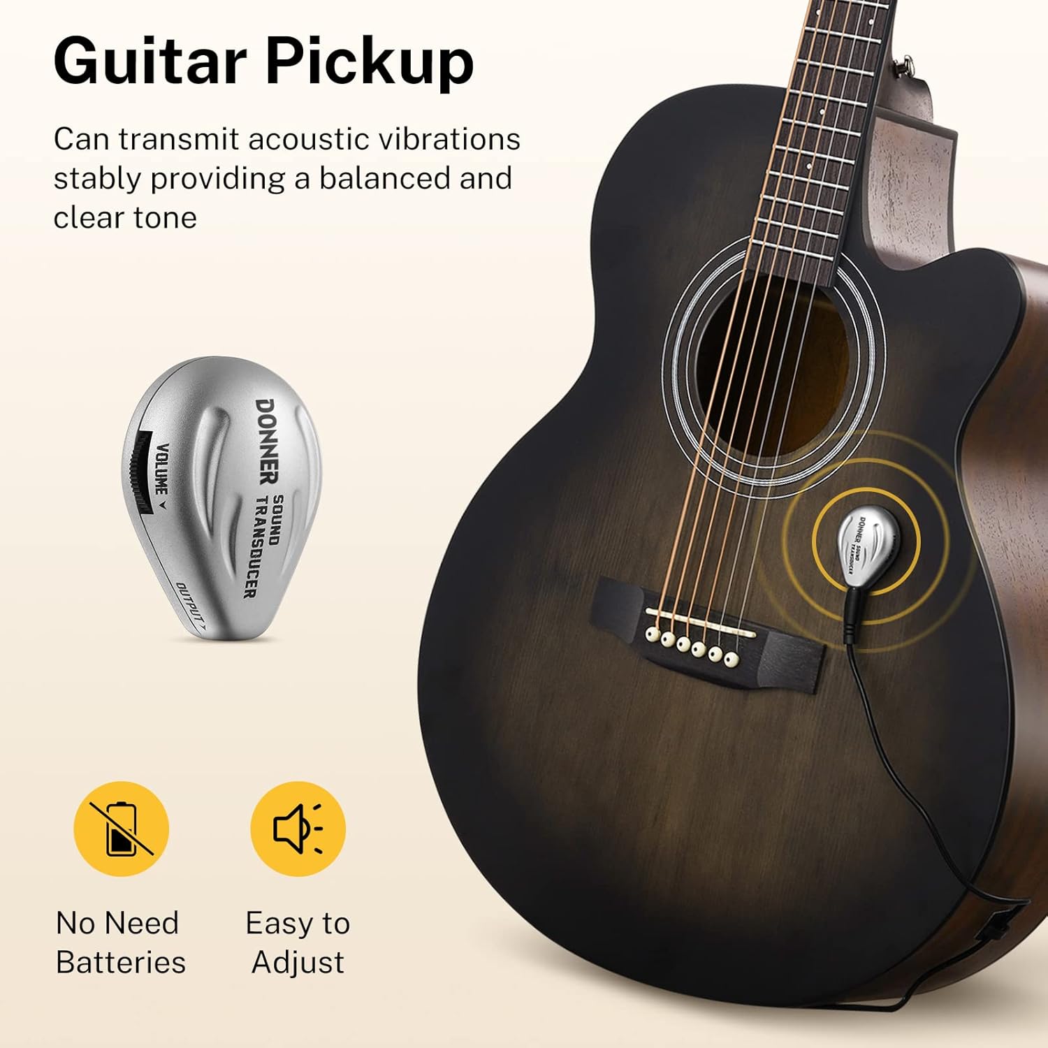 Donner Acoustic Guitar for Beginner-Mechanical Metronome