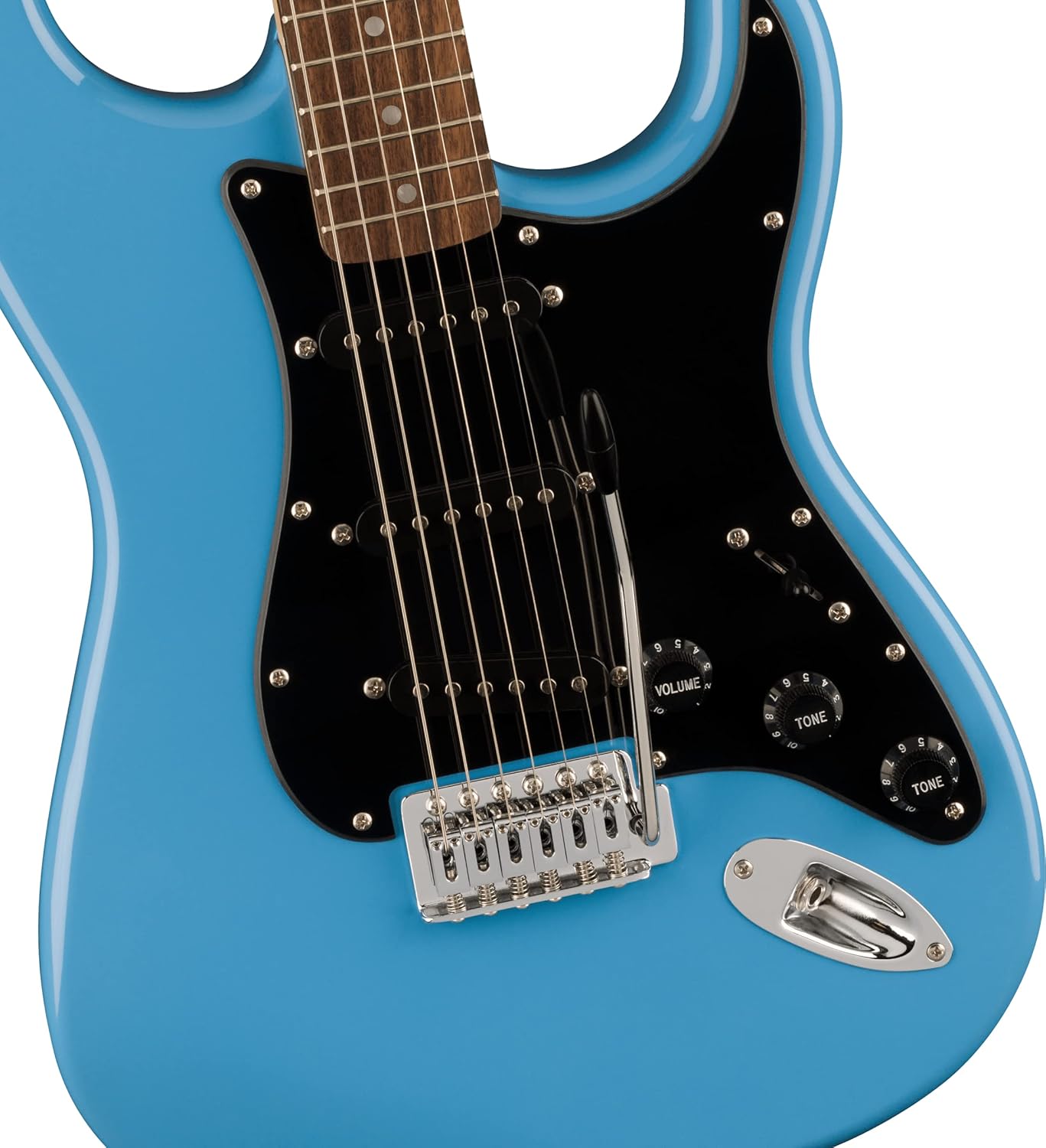 Squire Sonic Stratocaster Electric Guitar, California Blue, Laurel Fingerboard, Black Pickguard
