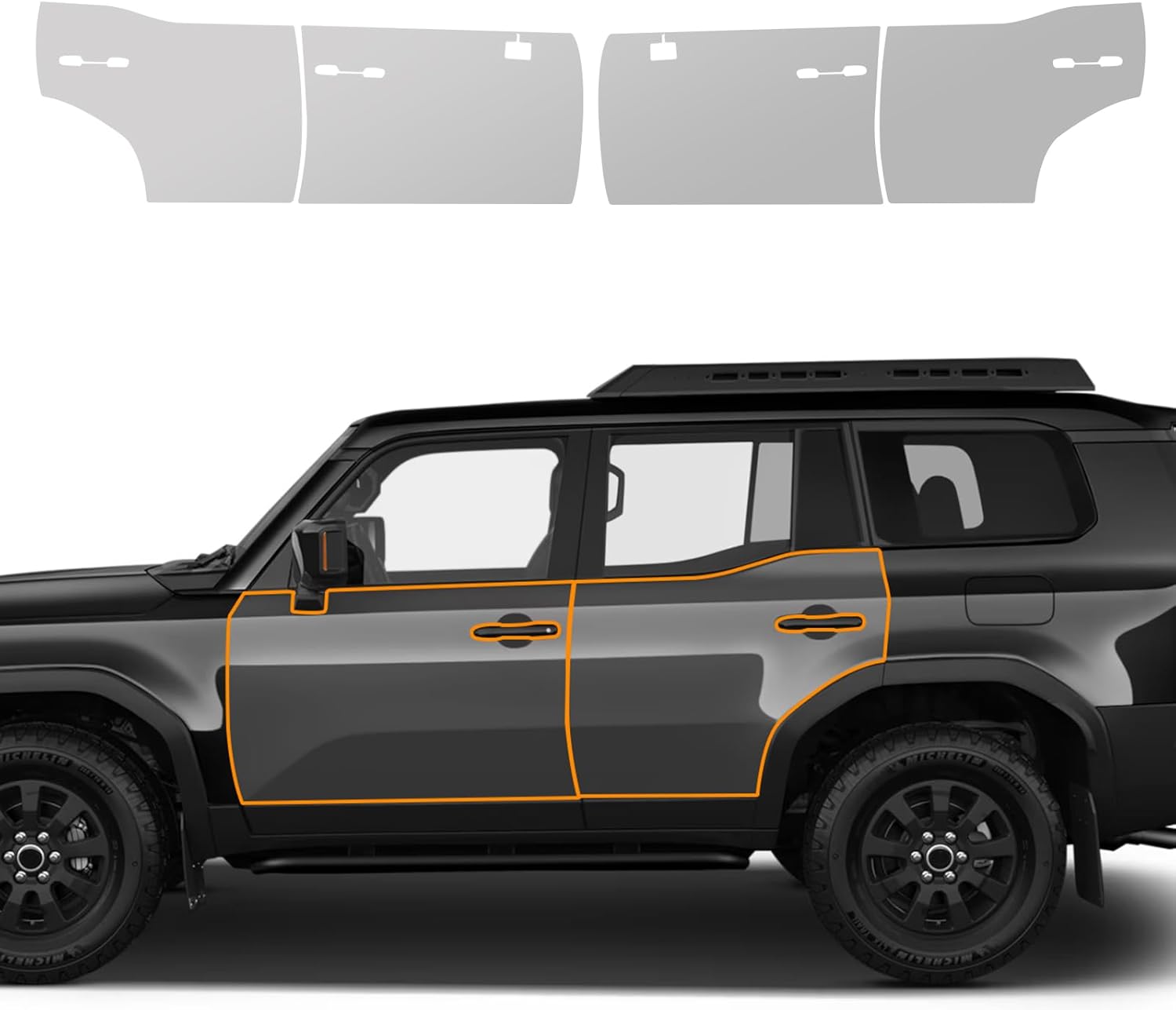 for 2024 Toyota Prado/Landcruiser 250 8.5mil TPU PPF Clear Car Precut Paint Protective Film HD Scratch Exterior Accessories (Doors 4Pcs)
