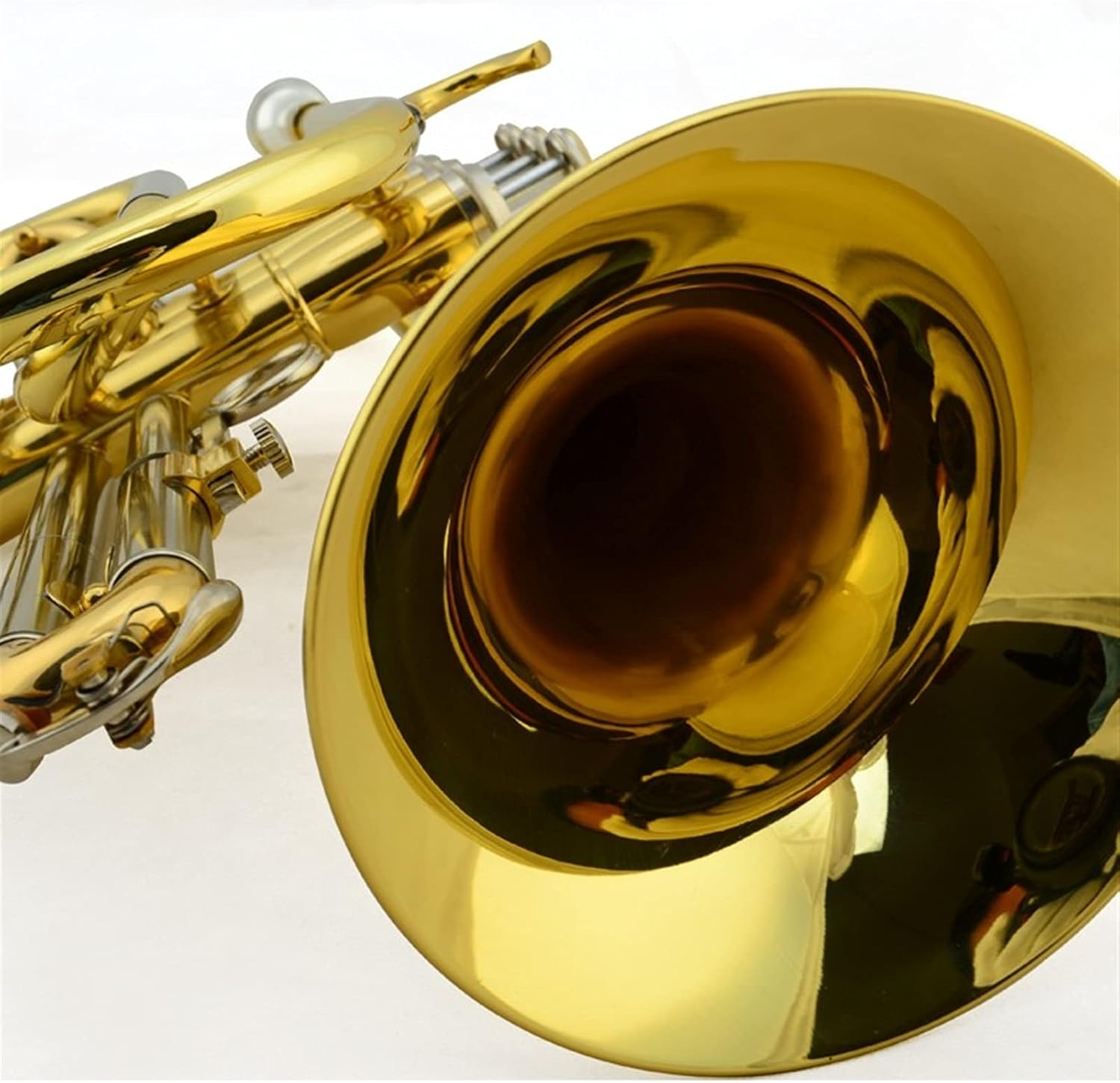 Student Trumpet Professional Brass Cornet with Gold Paint B Flat Trumpet Cornet Instrument with Hard Case
