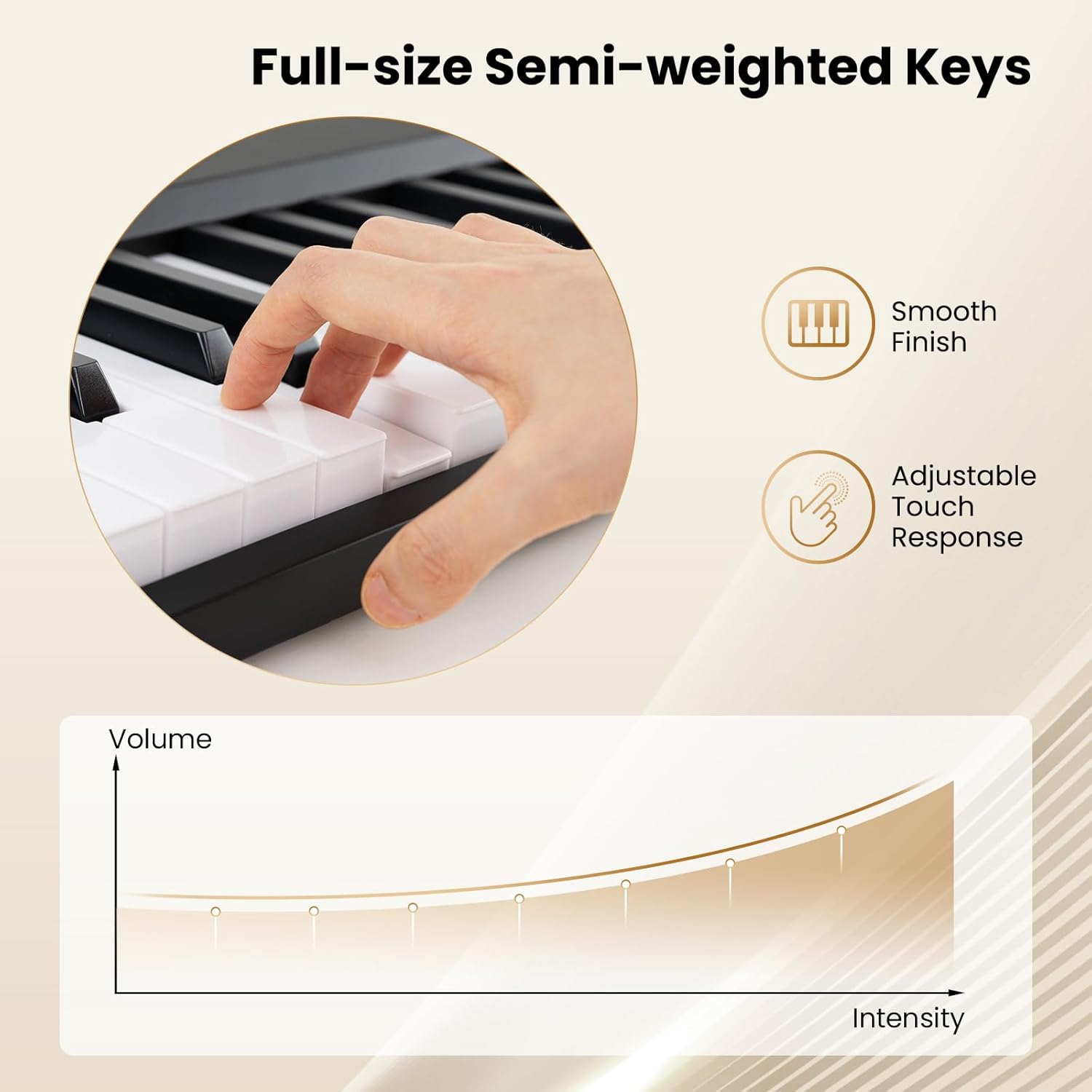 HONEY JOY 88 Key Keyboard Piano, Folding Full Size Semi-weighted Digital Piano w/ 1000 Timbres, 1000 Rhythms, MIDI USB, Sustain Pedal, Lights, Microphone, Portable Electric Piano for Beginners