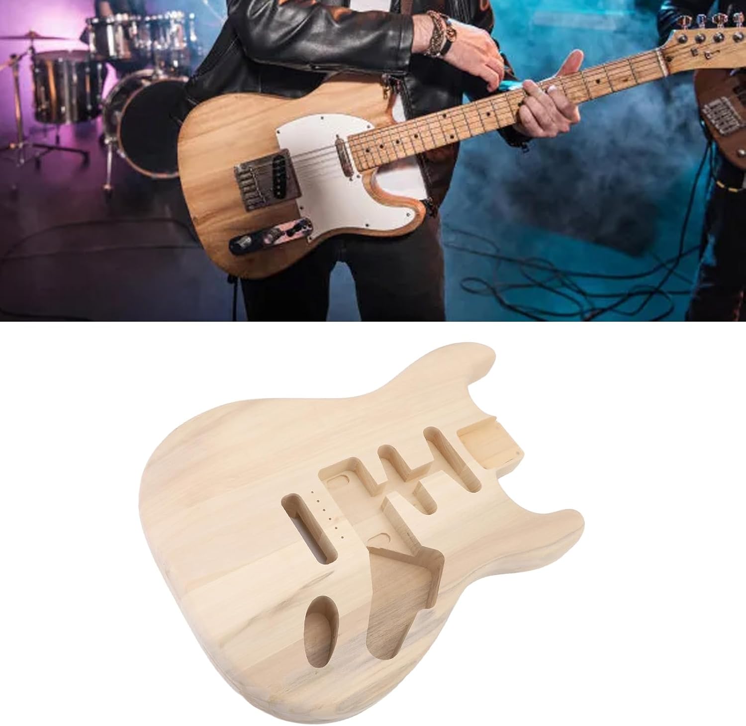 Electric Guitar Body Poplar Wood Unfinished Replacement ST Style Standard HSH Route