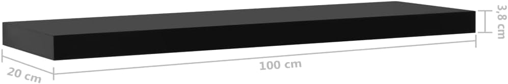 【Multifunctional】 Floating Shelves Wall Mounted, Storage Racks for Bedroom, Living Room, Bathroom, Kitchen, Office Floating Wall Shelves 2 pcs Black 39.4